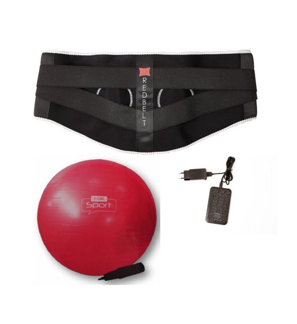 Luna24 simply great ideas... Wärmegürtel Massagegürtel REDBELT und Gymnastikball - Sparset, 2-tlg., 3facher Massagegürtel