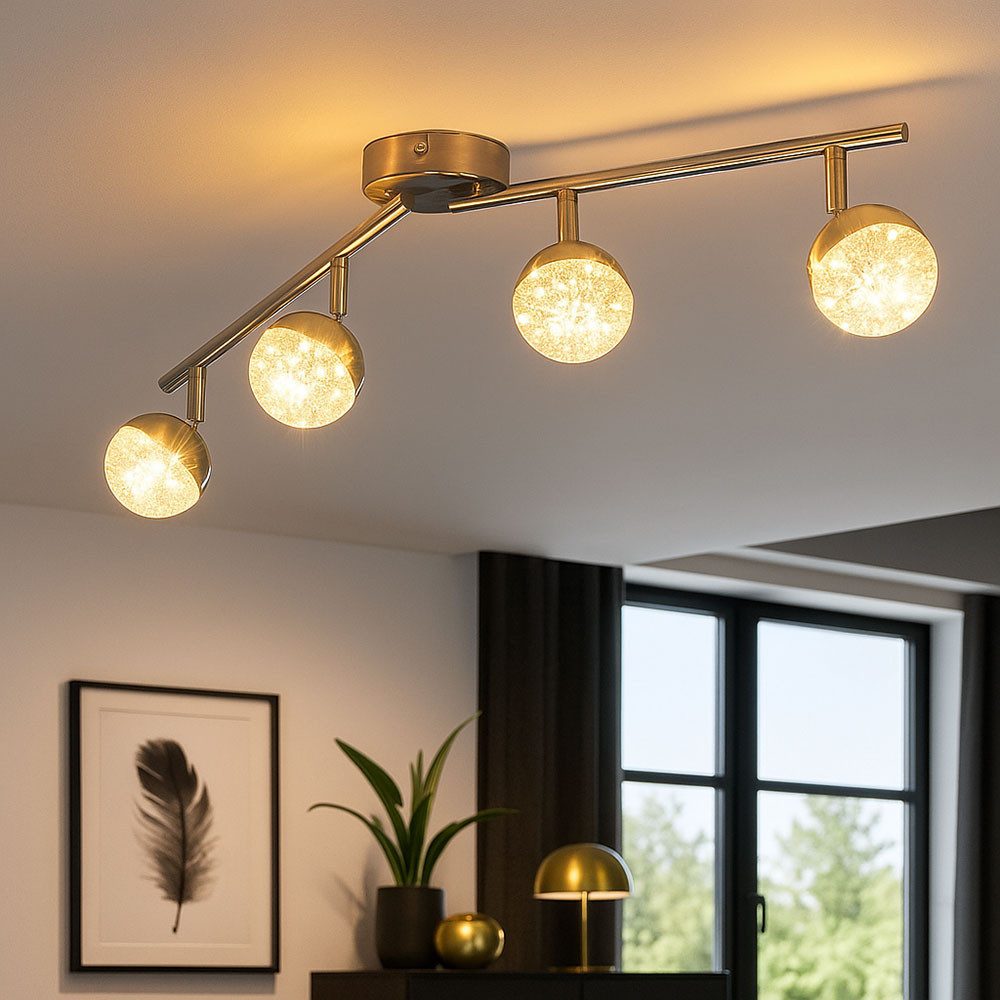 WOFI LED Deckenleuchte, LED-Leuchtmittel fest verbaut, Warmweiß, LED Deckenleuchte Spotleiste Deckenlampe 4 flammig-