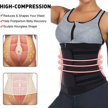 AUKUU Shaping-Body Sport Sport Damen Taillentrainer Schlankheitsgürtel Schweiß Verstellbarer Reißverschluss Verstärkter körperformender
