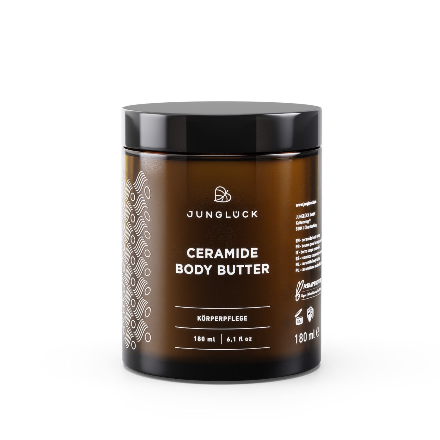 JUNGLÜCK Bodylotion Ceramide Body Butter - duftneutral mit 5 Ceramiden, 1-tlg., Reichhaltige Feuchtigkeitspflege für den Körper