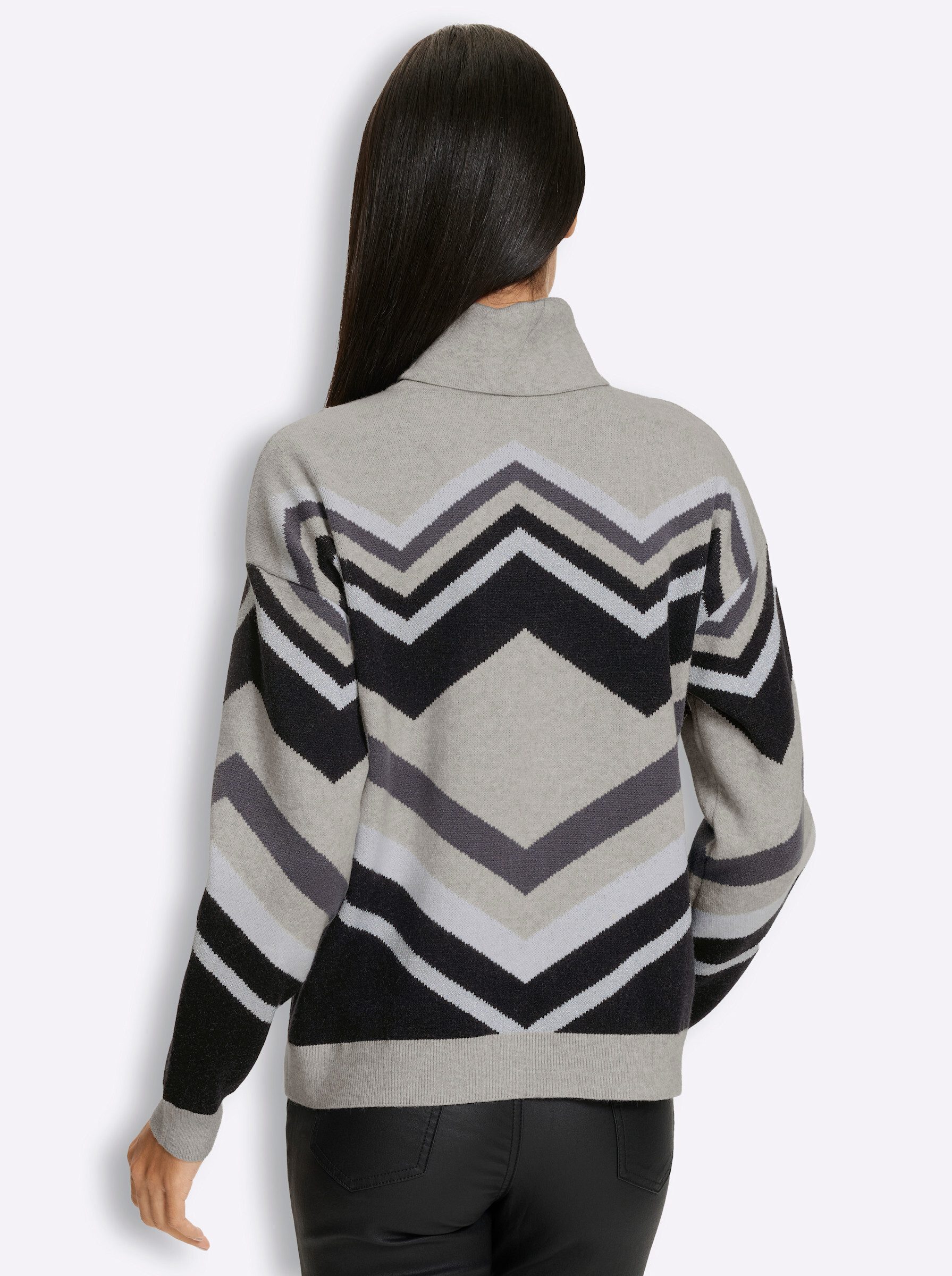 heine Strickpullover Pullover Langarm Jacquard, Rippoptik
