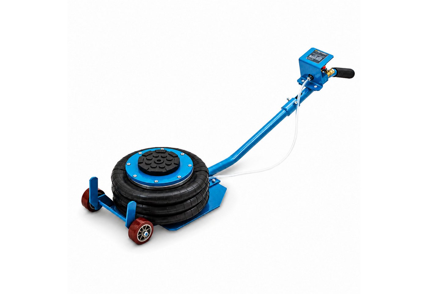 Bituxx Wagenheber pneumatisch 14,5-40cm bis 3000kg mit Transportrollen Blau, max. Hubhöhe: 40 cm, MS-17230, 1/4 Zoll Druckluftanschluss