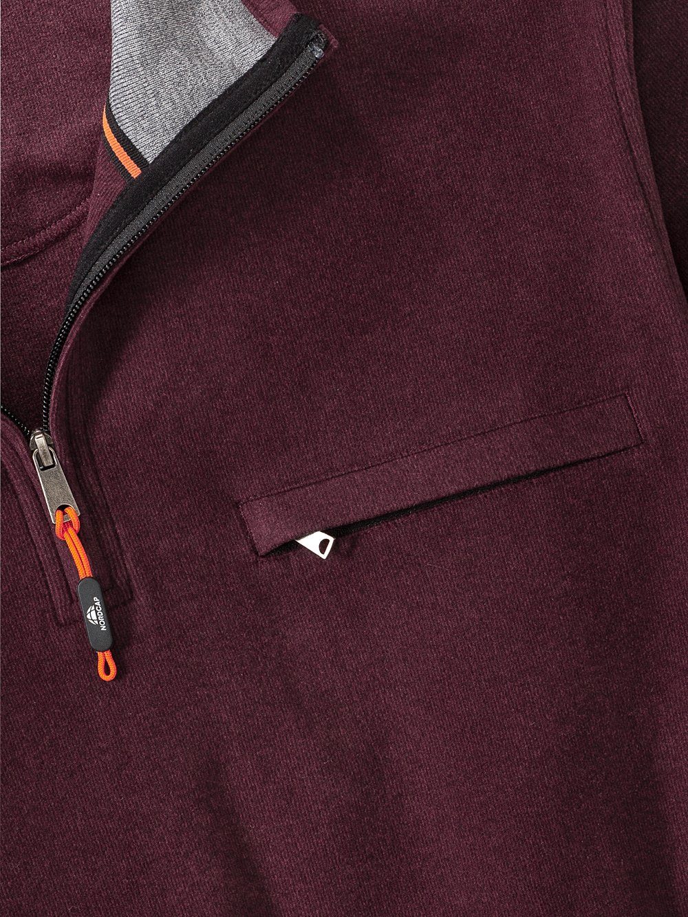 Nordcap Funktionsshirt mit bordeaux modischem Zipper-Stehkragen