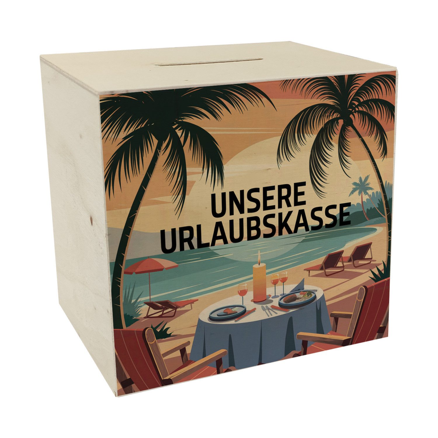 speecheese Spardose Candlelight-Dinner Urlaubskasse Spardose aus Holz günstig online kaufen