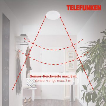 Telefunken LED Deckenleuchte 602006TF, LED fest verbaut, Neutralweiß, Deckenleuchte Sensor 15W 1500lm 4000K Ø 28cm