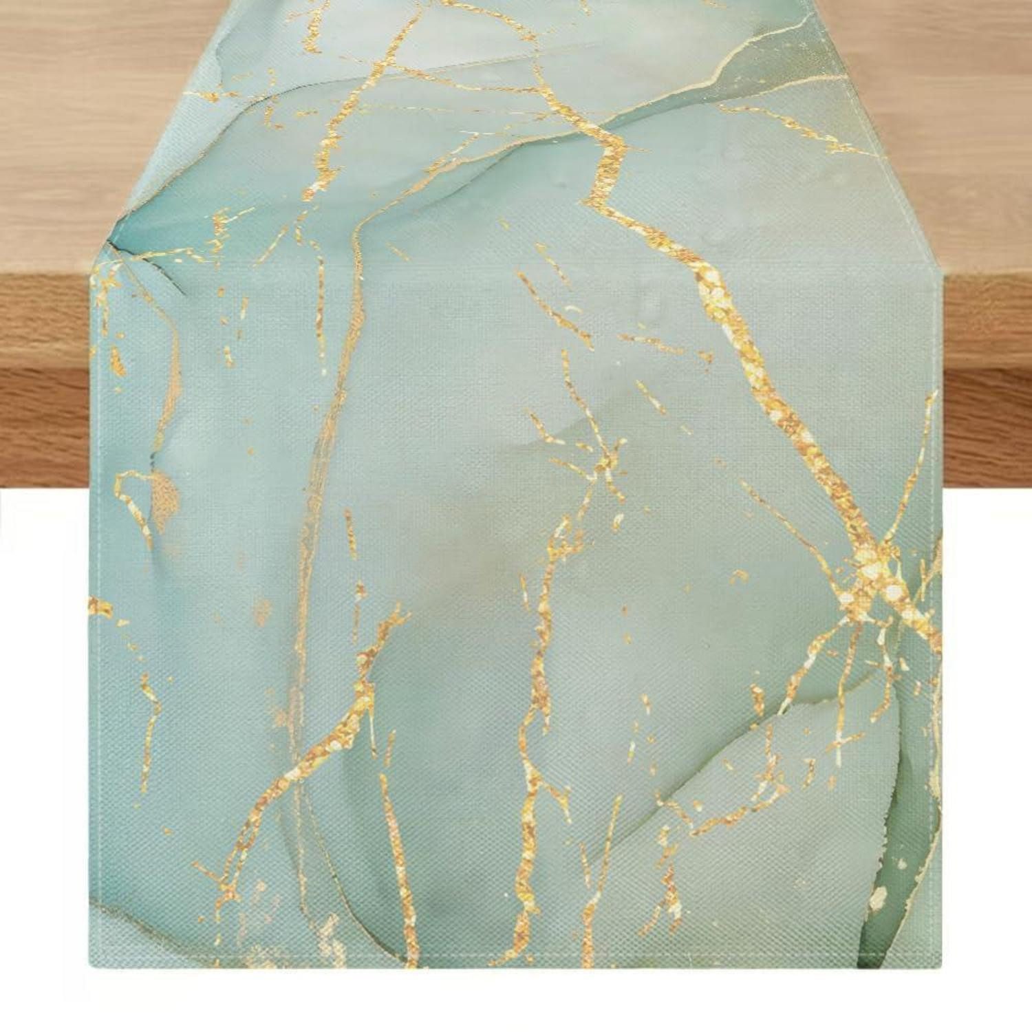 LuxusKollektion Tischläufer Tischläufer Grau Marmor 40x240cm Leinen Polyester