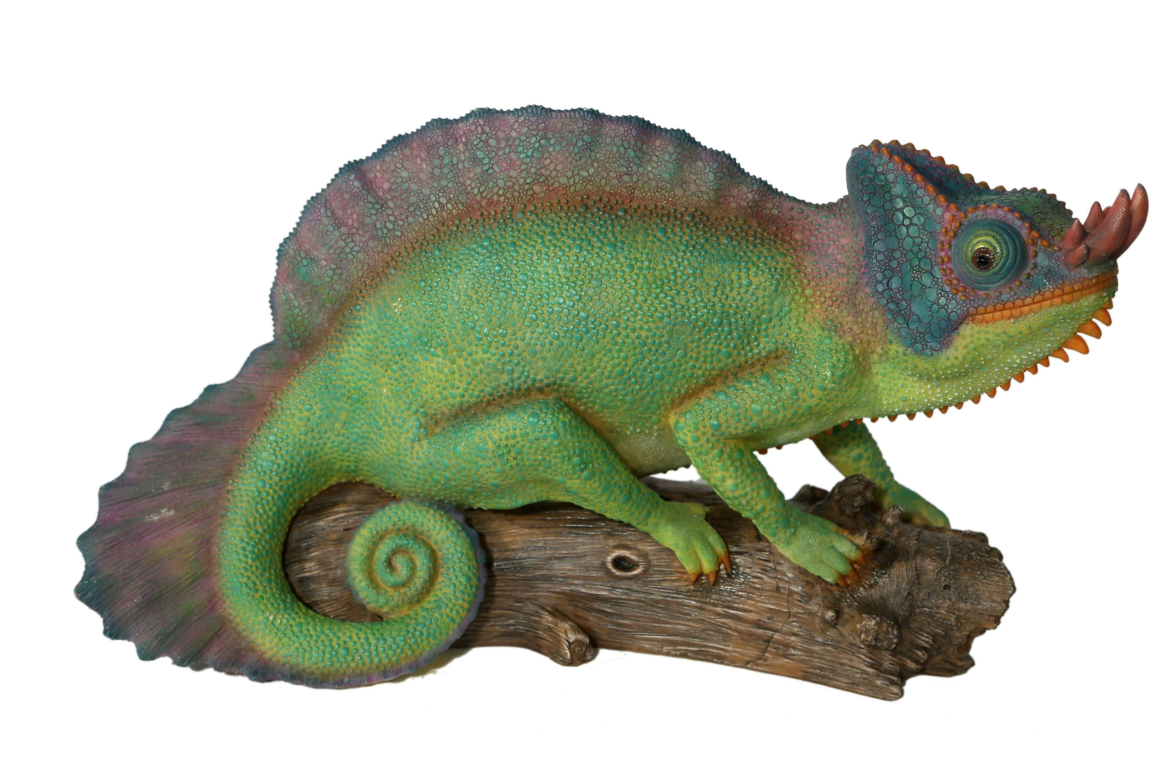 Top Collection Miniatur-Figur "Chamäleon Auf Ast" Für Feengärten & Terrarien | Handbemalte Deko Aus Kunstharz