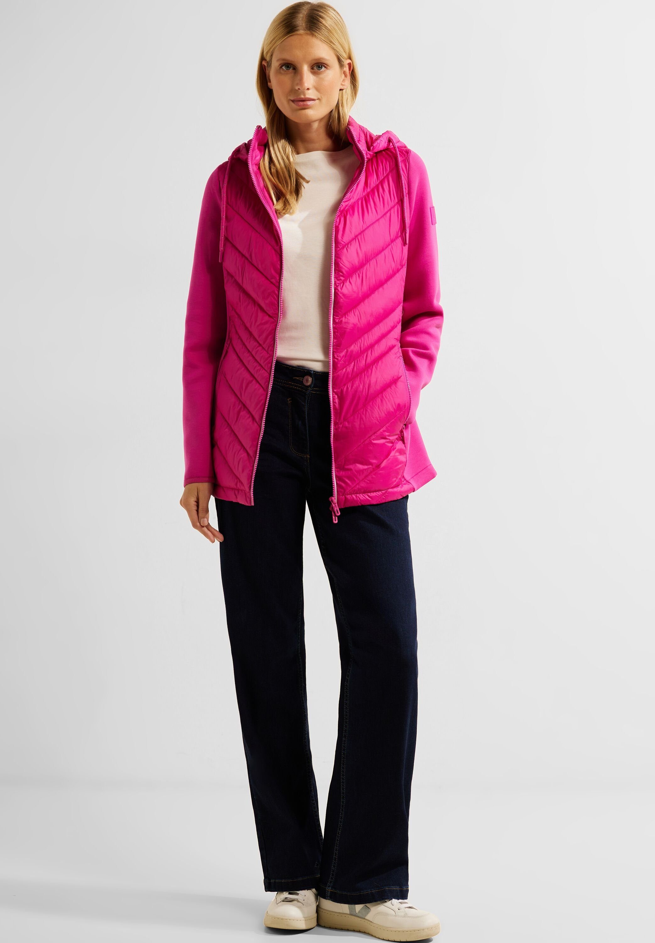 Zweiwegezipper Schließen Cecil pink Steppjacke zum mit bright