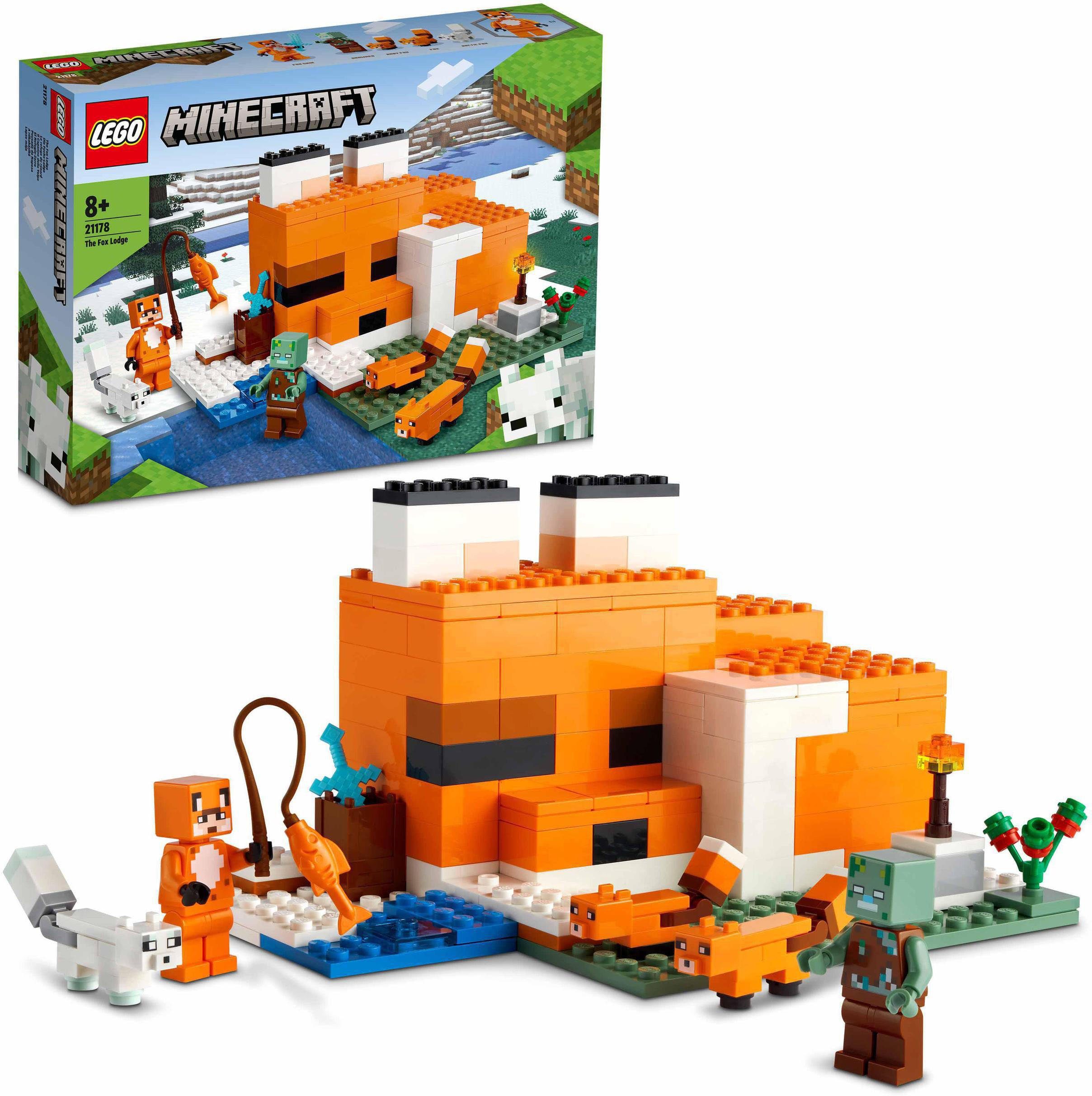 LEGO® Konstruktionsspielsteine Die Fuchs-Lodge (21178), LEGO® Minecraft™, (193 St)