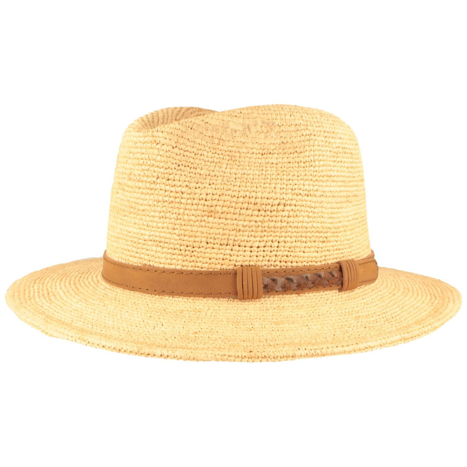 Fiebig Strohhut Stroh Traveller Raffia mit Kunstlederband