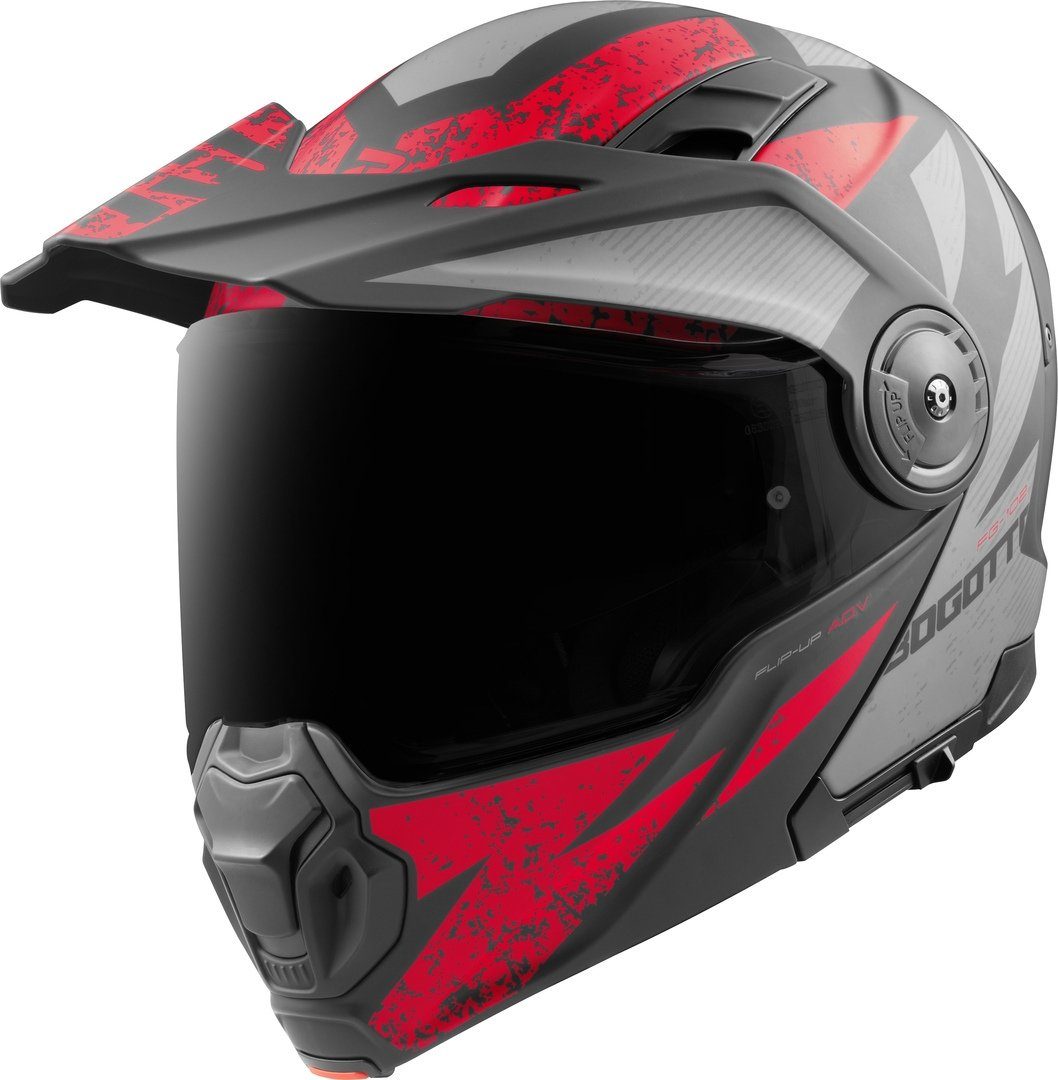 Bogotto Motorradhelm FG-102 Safari Fiberglas Enduro Klapphelm Helm, vorbereitet für Kommunikationssystem,geeignet für Brillenträger,h