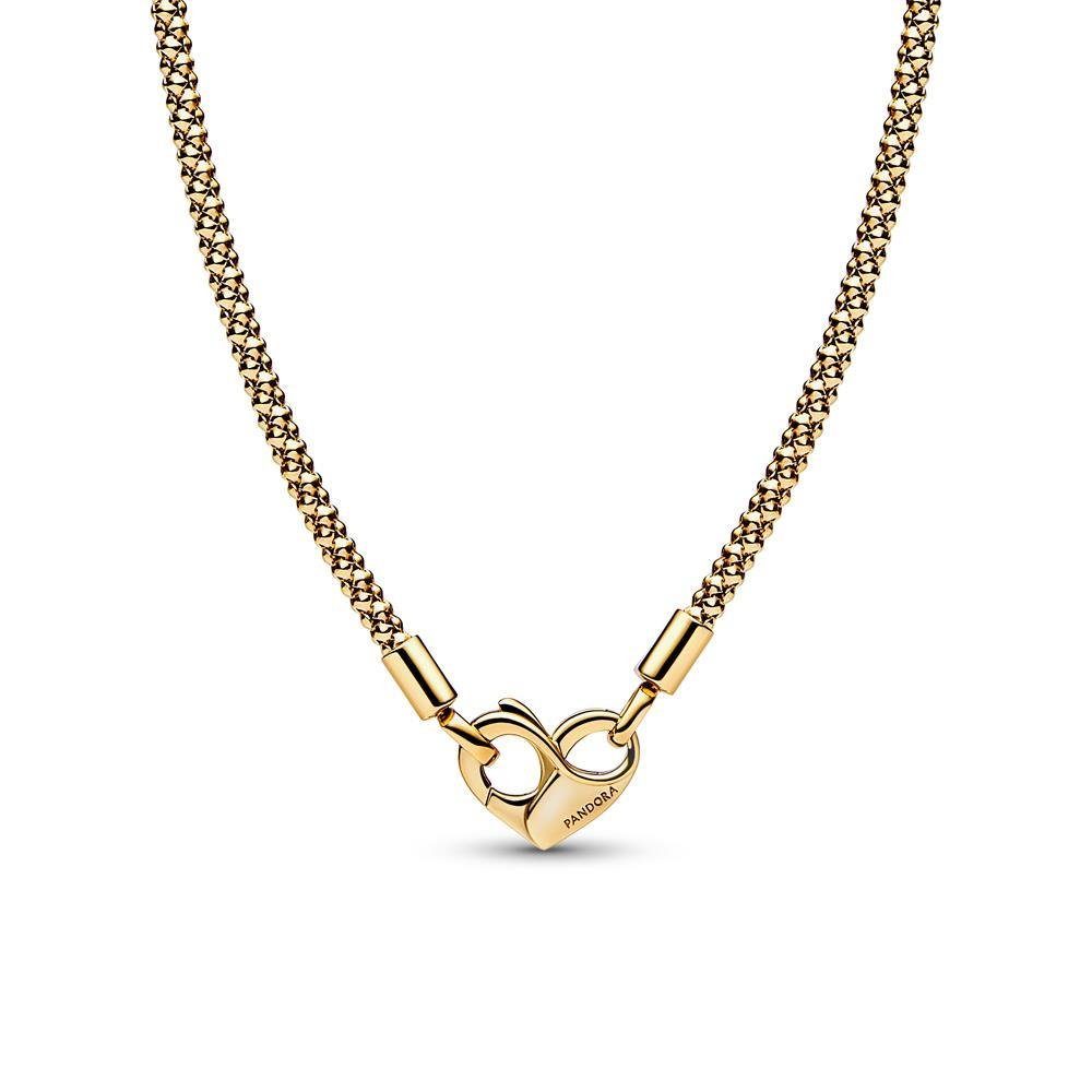 Kette mit Anhänger PANDORA Moments Damenkette mit Herzkarabiner, vergoldet