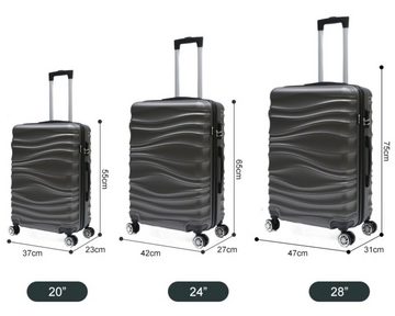 KESSMANN Kofferset Hartschalenkoffer Set 3 Teilig Kofferset L klein XL mittel XXL groß, 4 Rollen, (Koffer-Set, 3 tlg., Leichtgewicht Rollkoffer 360° Rollen Reisen Urlaub Reisekoffer Set), Trolley Gepäckset Hartschalenkoffer Urlaubskoffer Handgepäck Organizer