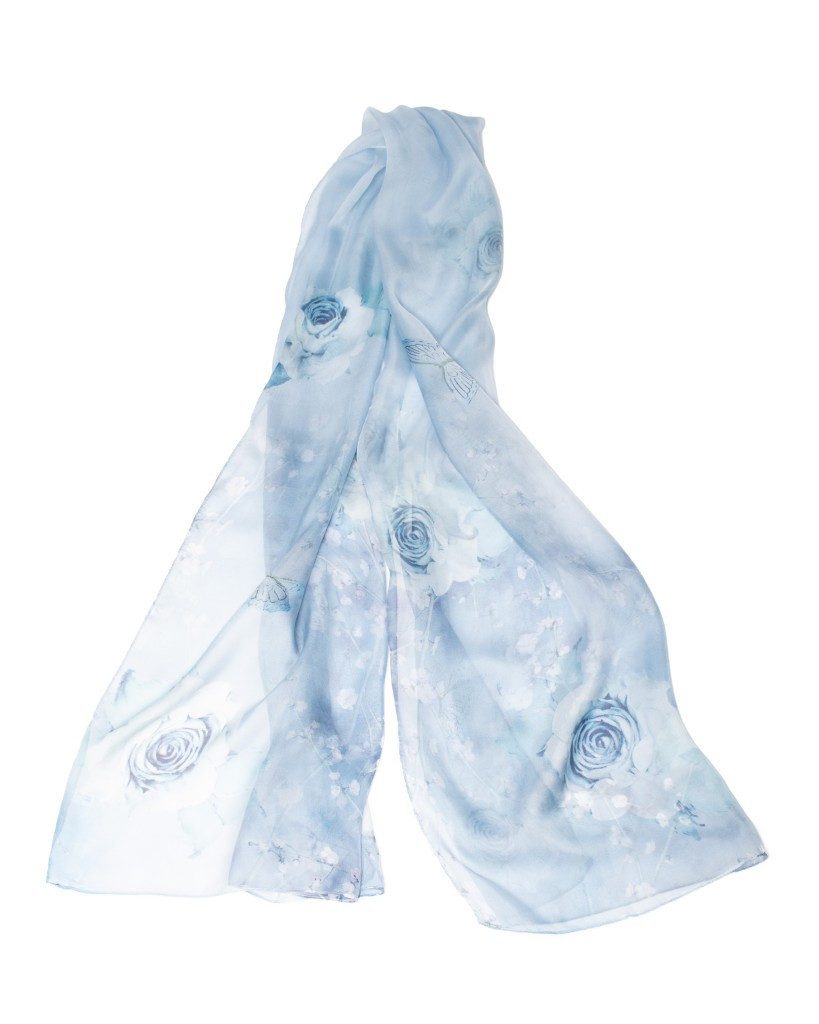 MayTree Seidenschal Seidenchiffon zarte Rose blau 70 x 180 cm, (Stück), Sei günstig online kaufen