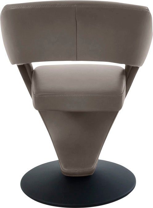 mit K+W Leder-Drehsessel stahl Drehstuhl schwarz Drehteller & Wohnen hohem Kansas, Sitzkomfort, in 85 Komfort Design