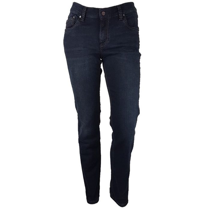 Pioneer Authentic Jeans Straight-Jeans Pioneer SALLY Jeans Damen schwarz Baumwollmischung grobe Steppnähte 42621