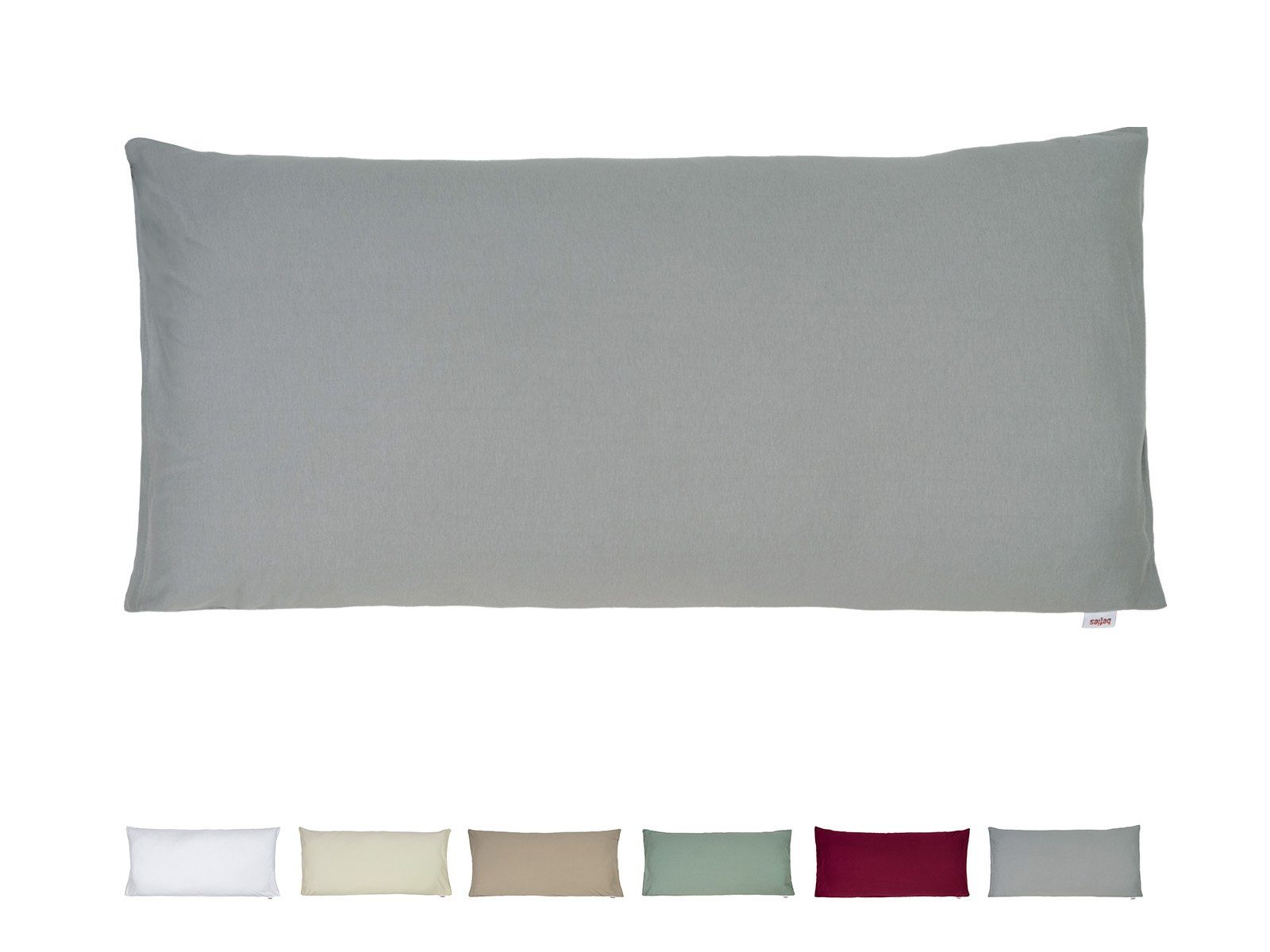 beties Kissenbezüge BasicSoft, (1 Stück), ca. 40x80 cm Jersey 100% Baumwolle (silber-grau)