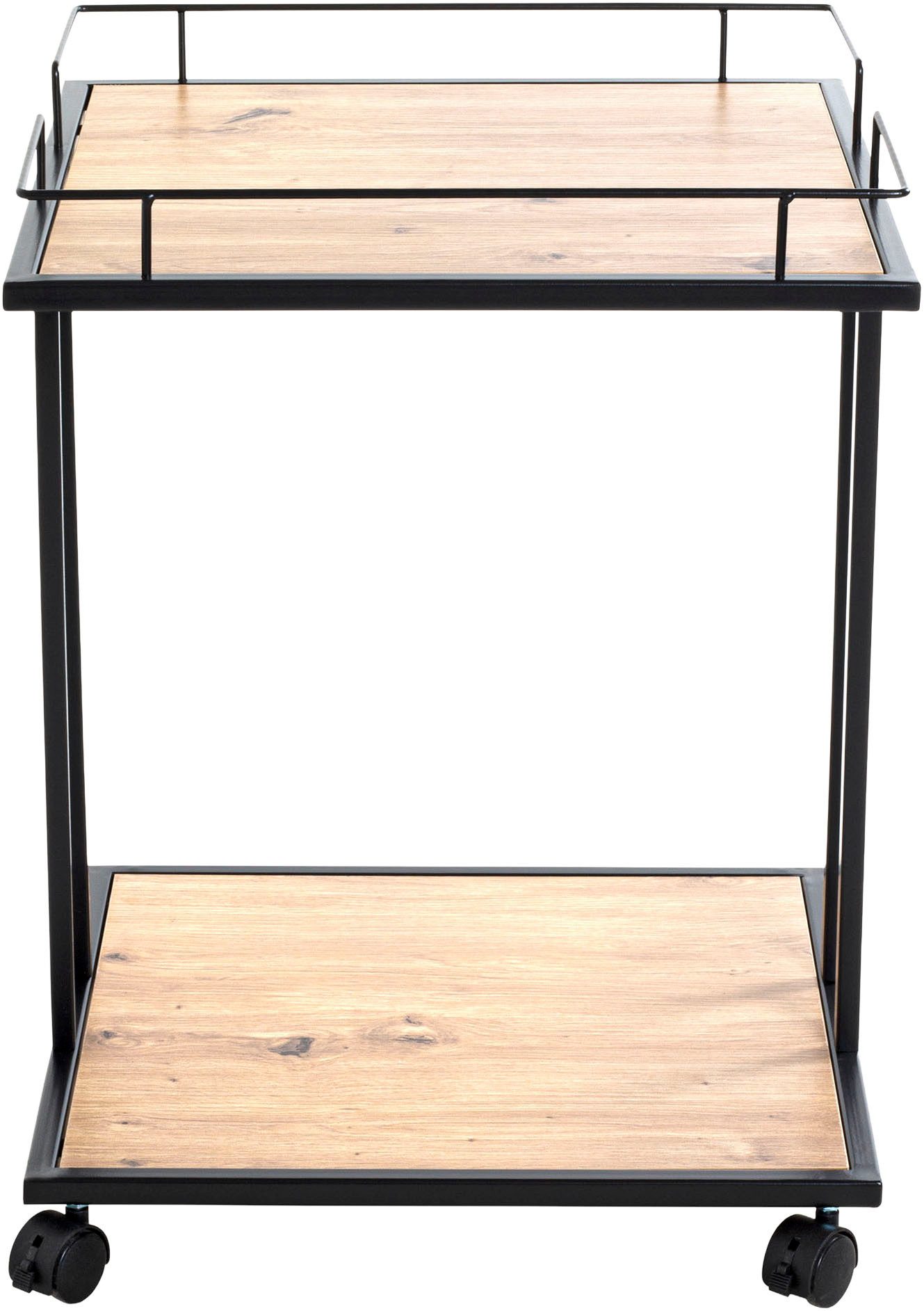 HAKU Beistelltisch Rollwagen, Trolley (1-St), quadratisch - aus MDF Braun B/T/H 45/45/60 cm