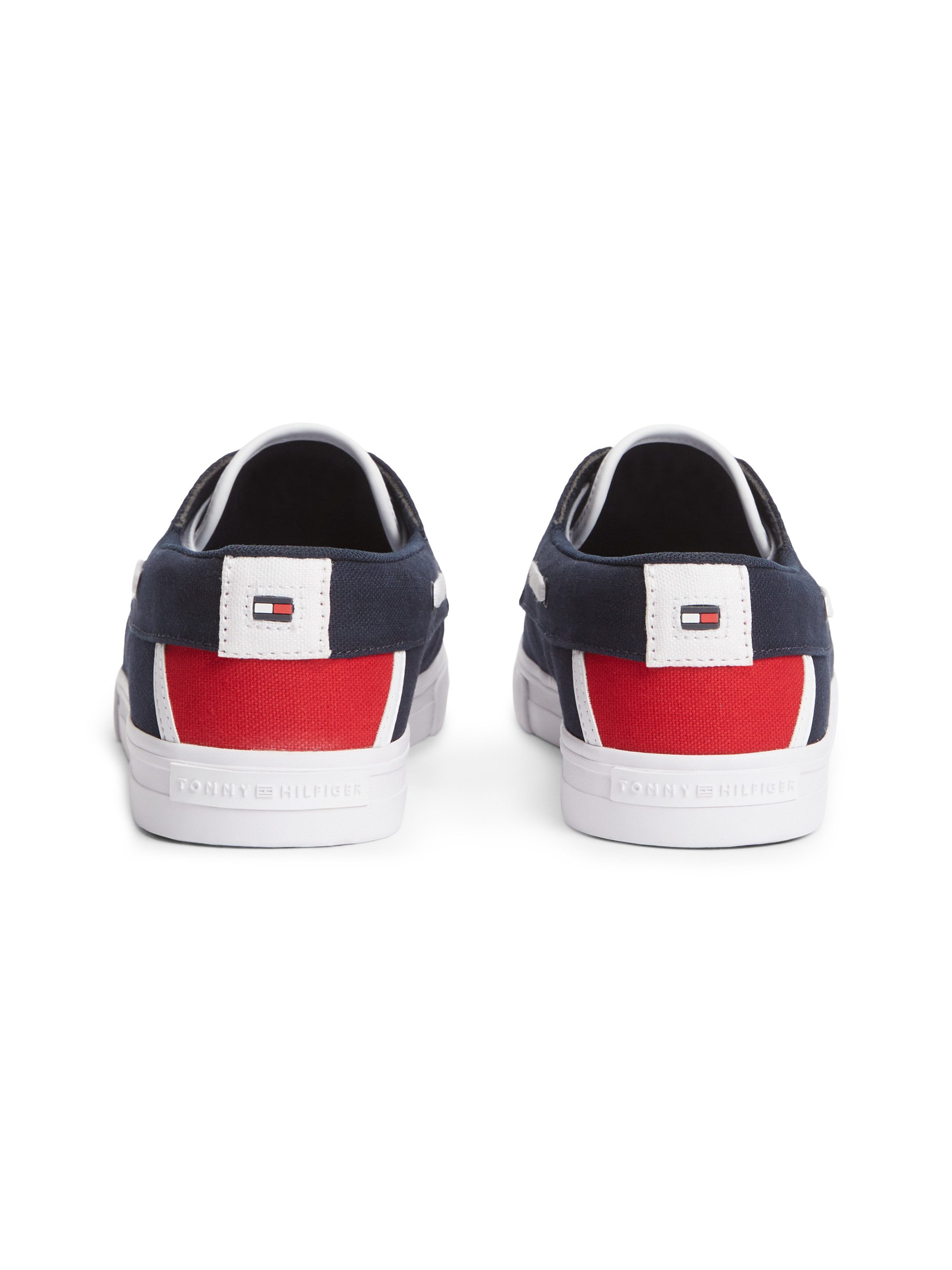 Tommy Hilfiger TH BOAT VULC SNEAKER CANVAS Bootsschuh Schnürschuh, Halbschuh mit Kontrastbesätzen und Durchzügen