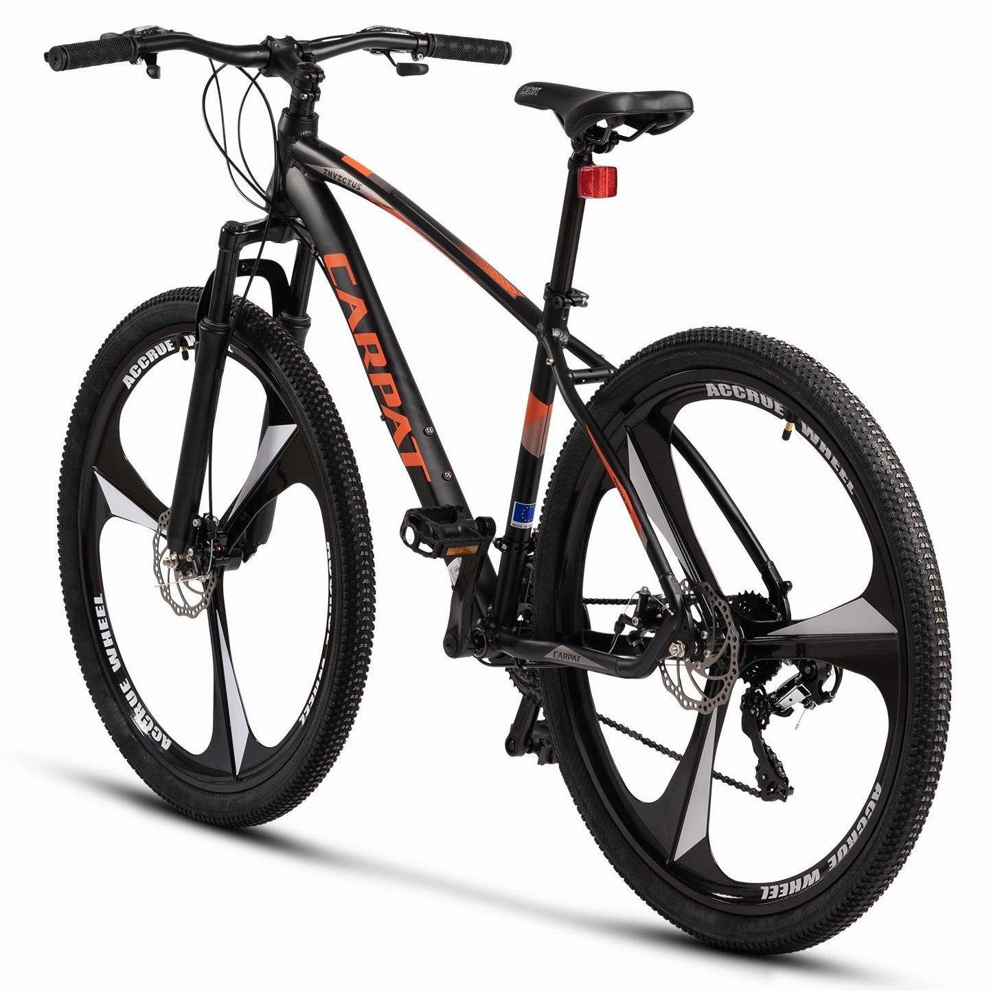 Fahrrad Zoll Gang Scheibenbremse), Schaltwerk, CARPAT 29 Mountainbike Mountainbike MTB, Schwarz/Orange SPORT Kettenschaltung, Shimano Rahmen Damen Herren, Mag-Räder 21 Mechanische Hardtail für (Aluminium Tourney Jugendliche 26