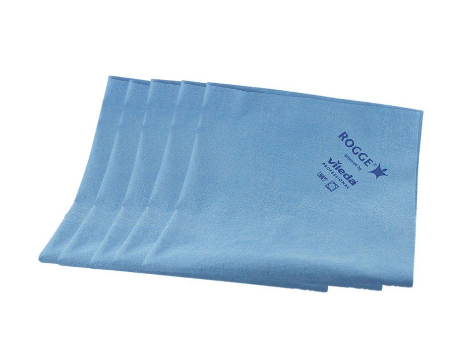 Rogge 5er Pack ROGGE & Vileda Professional Display Microfasertücher, 38x40cm Bildschirmreinigungstuch (Spar-Set, 1-tlg., 5-tlg Micofasertuch 38x40cm blau, Streifenfreie Reinigung dank patentierte Microfaser)