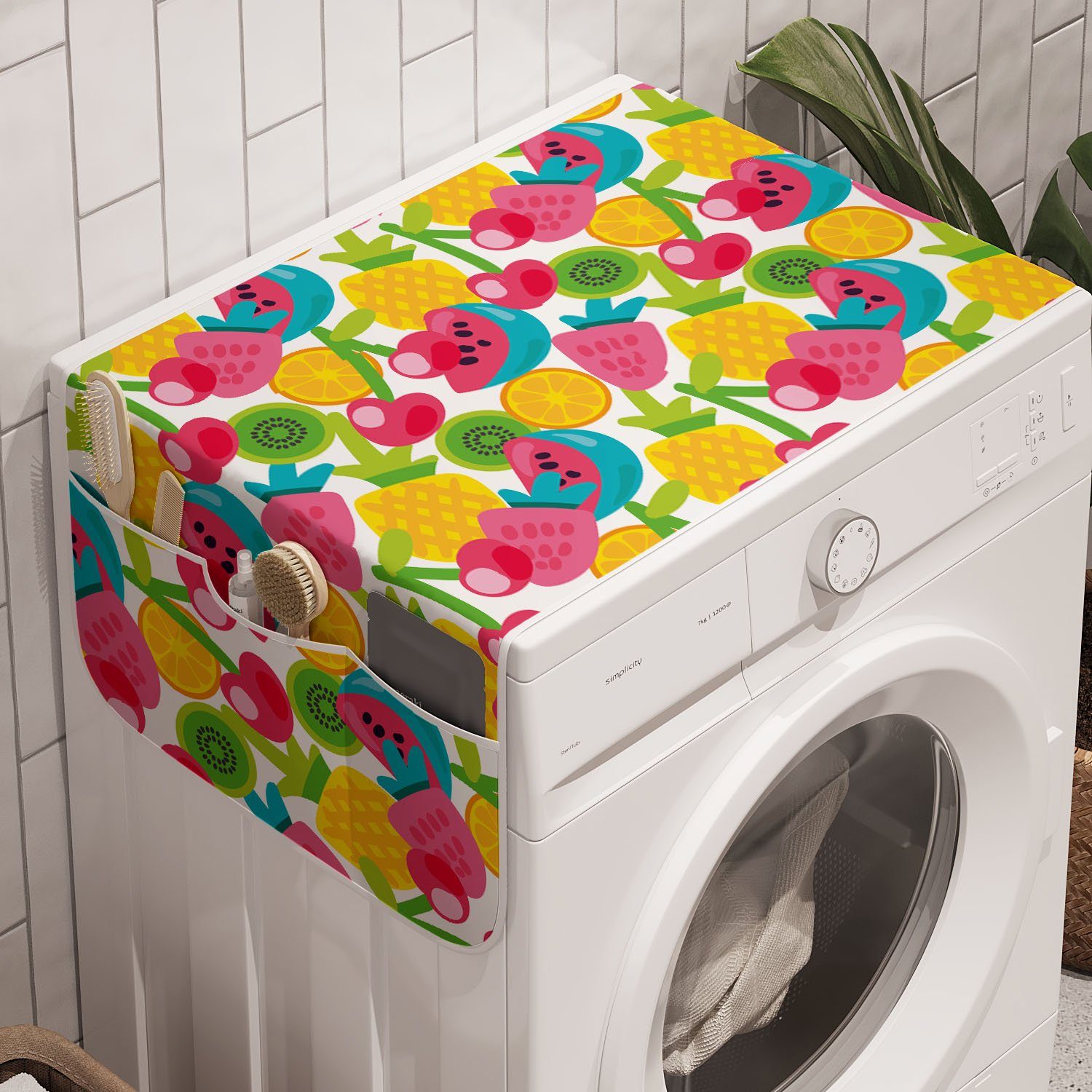 Abakuhaus Badorganizer Anti-Rutsch-Stoffabdeckung Waschmaschine Sommer-Früchte für Früchte von Clutter und Trockner