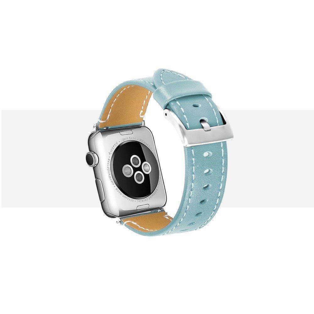 CoverKingz Smartwatch-Armband Leder Serie Lederband Ultra Watch 49/45/44/42mm Faltschließe Apple Series, Türkis Retro für 2/Ultra/9/8/7/6/SE/5/4/3 Edelstahl Armband