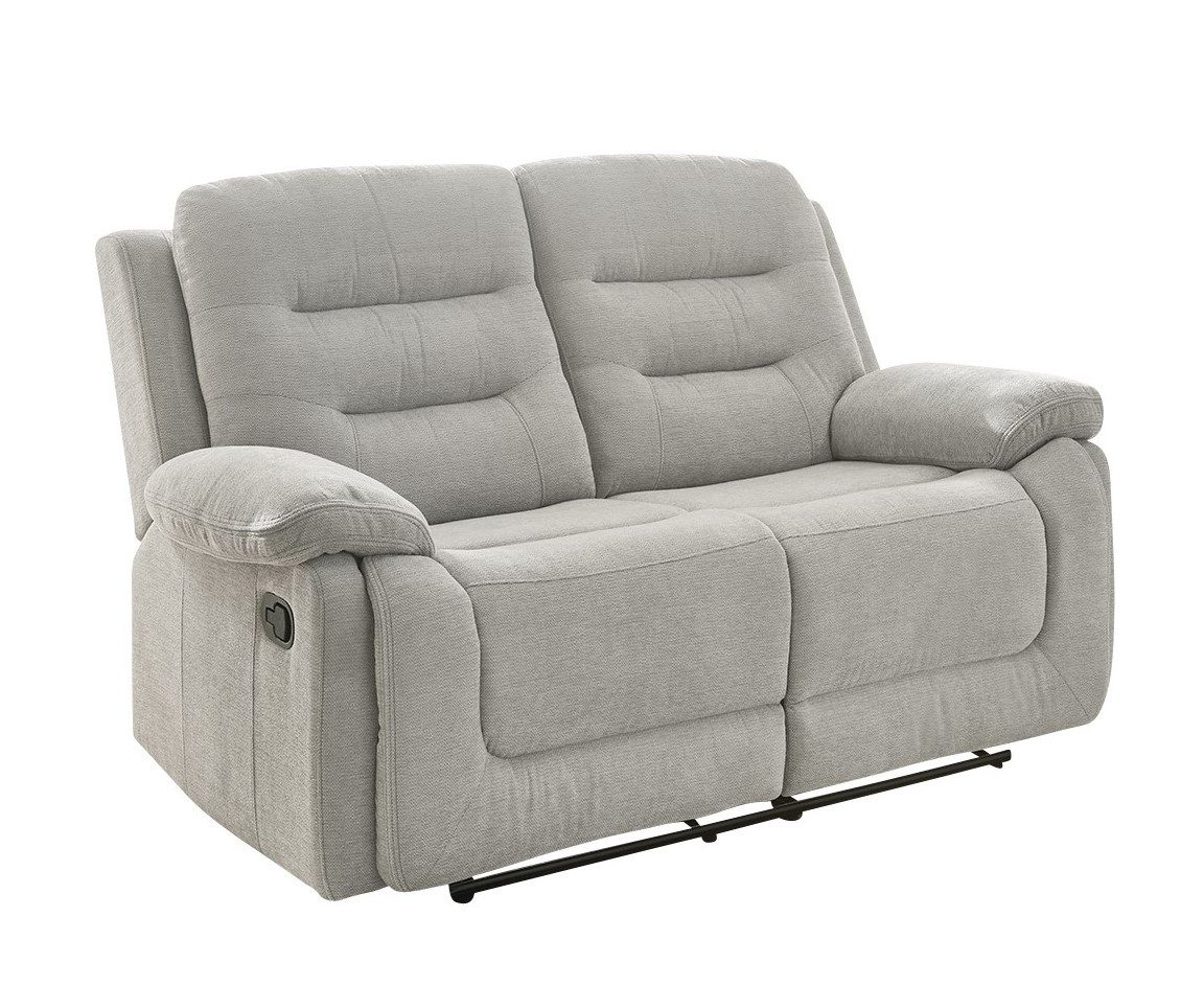 luma-home 2-Sitzer 15502, Sofa mit halbautomatischer Relaxfunktion B162/T98/H103 cm, 2-Sitzer, Federkern, Wellenunterfederung, Bezug Chenille Grau