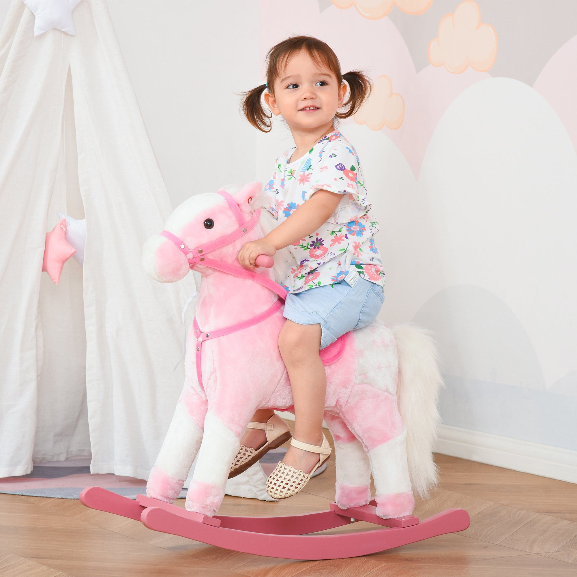 HOMCOM Schaukeltier Kinder Schaukelpferd, (1 tlg), günstig online kaufen