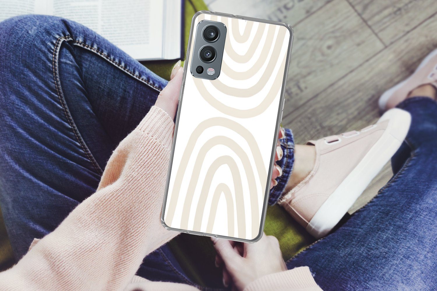 MuchoWow Handyhülle für OnePlus Nord 2 5G Regenbogen - Pastell - Design - Abstrakt, Phone Case, Silikon, Schutzhülle Dünn
