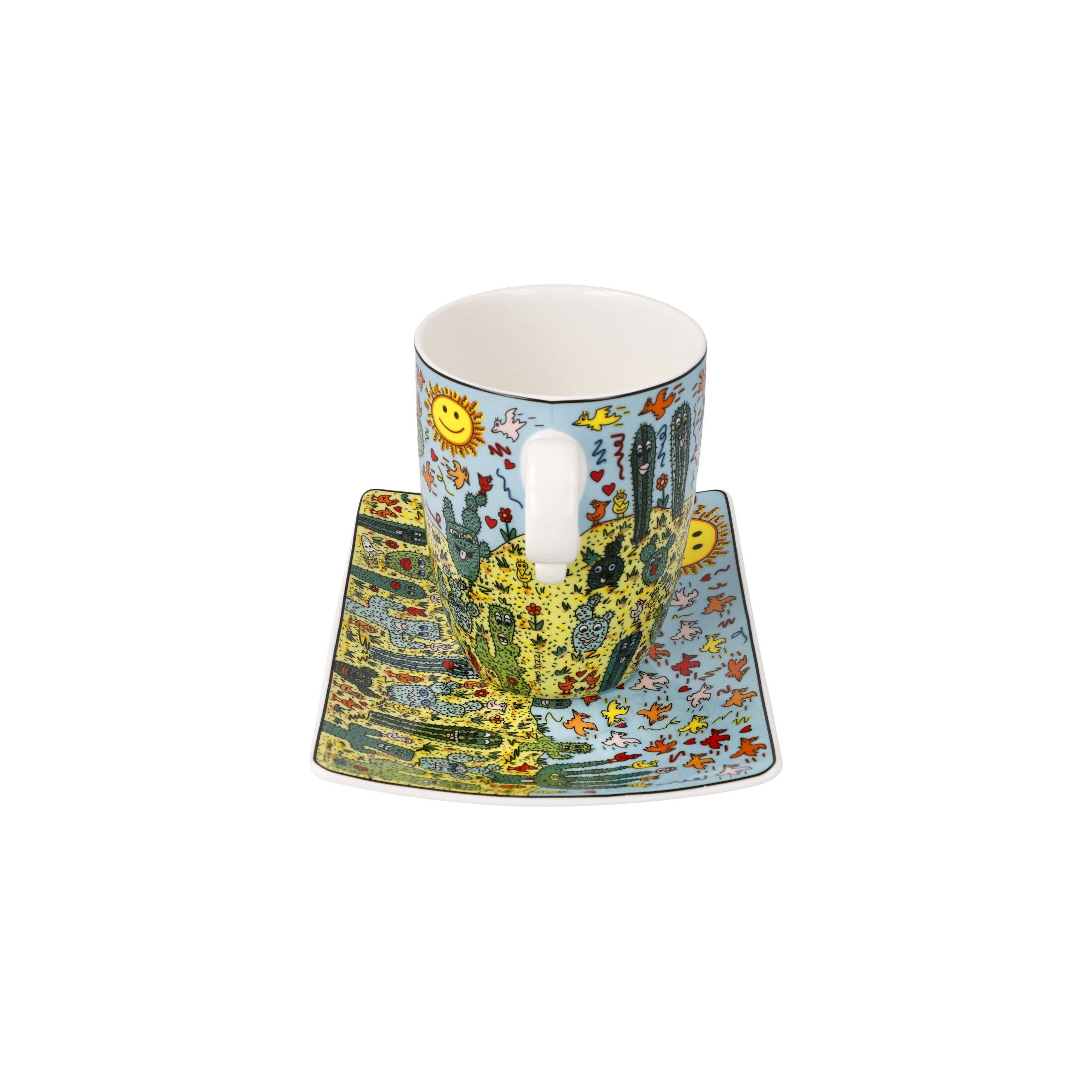 Goebel Tasse James Rizzi, Porzellan, Spülmaschinengeeignet, Mehrfarbig, Kakteen, H: 12cm