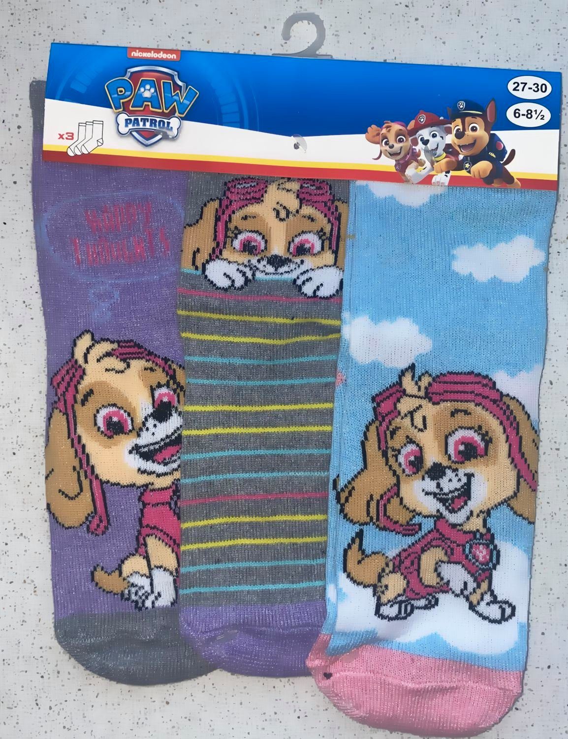 PAW PATROL Feinsocken PAW PATROL 6 Paar Mädchen Socken Kniestrümpfe Kindersocken Strümpfe 6x Mädchenstrümpfe Gr.23/26 27/30 31/34