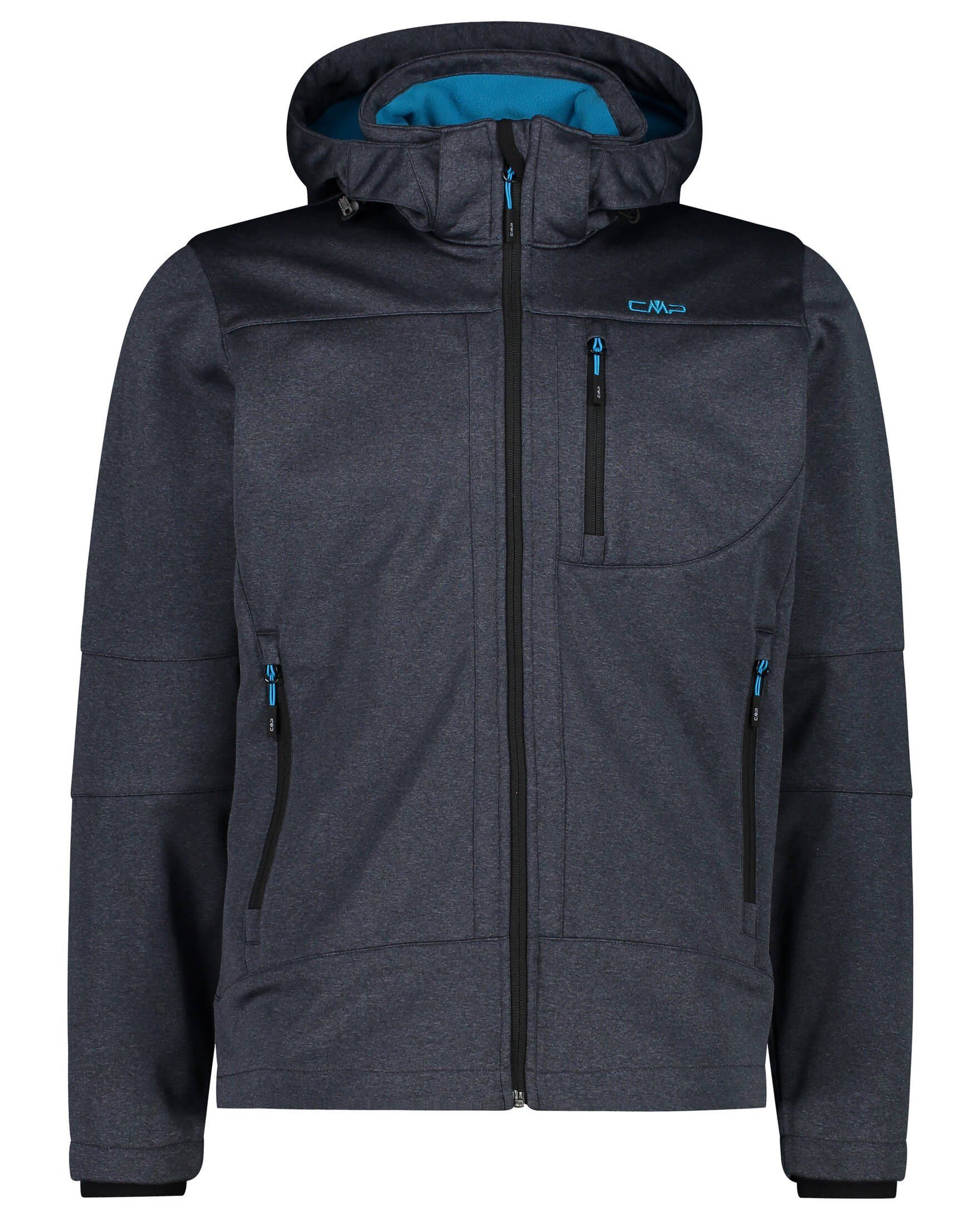 JACKET HOOD Softshell-Jacke mel. grau (220) (1-St) CMP MAN Herren Softshelljacke ZIP