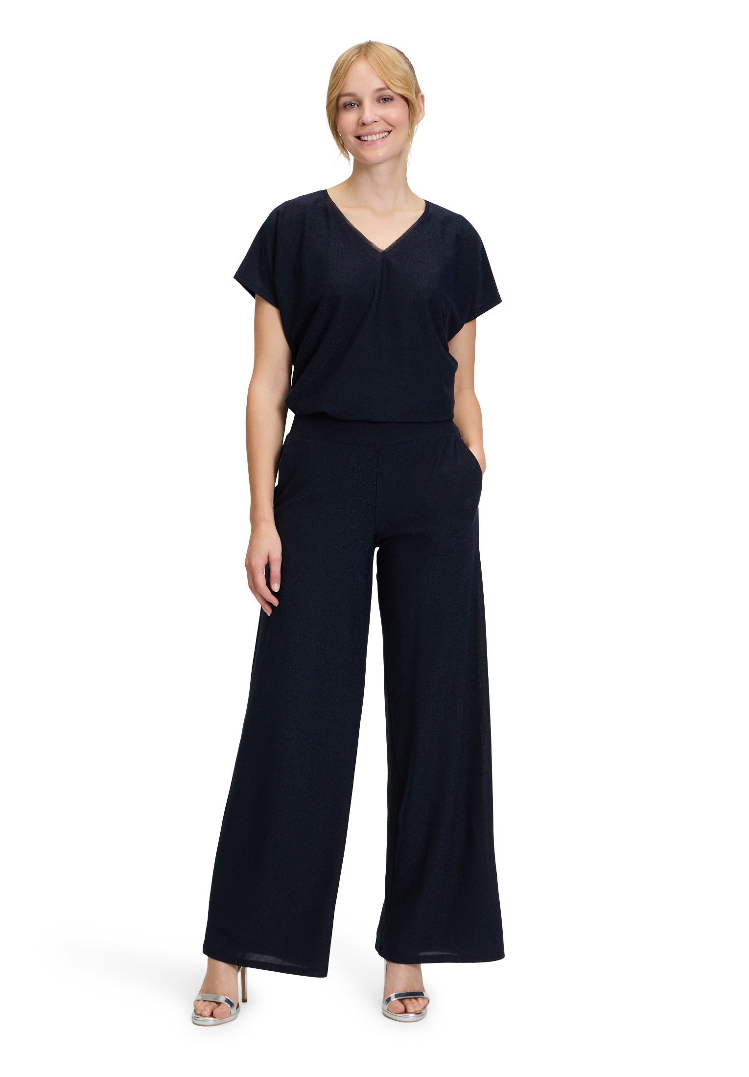 Vera Mont Stoffhose Damen mit weitem Bein Glitzer