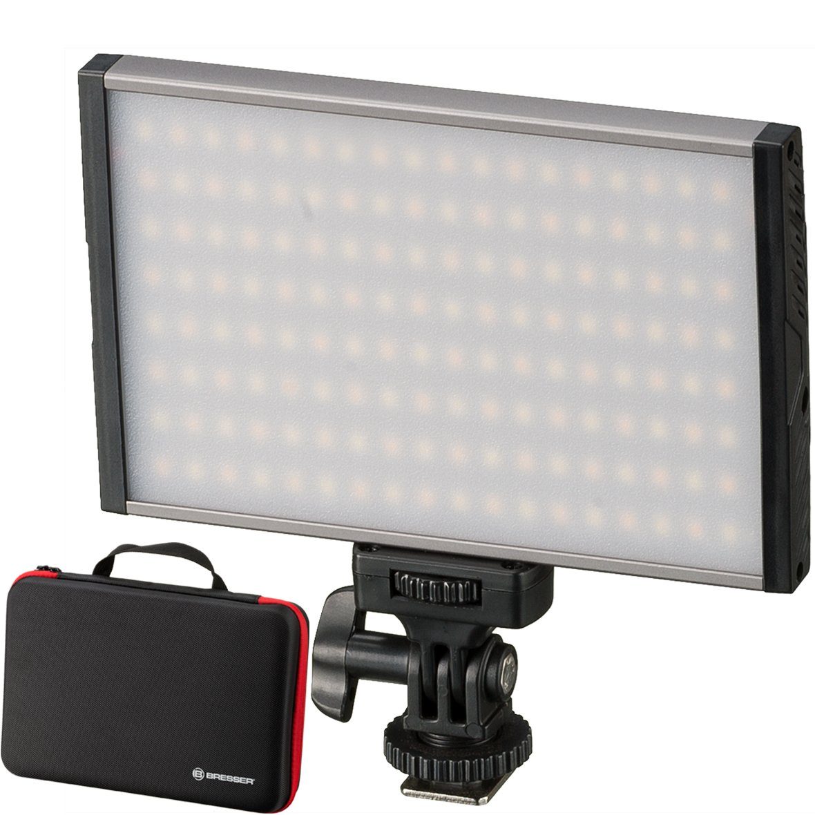 BRESSER Tageslichtlampe PT Pro 15B Bi-Color LED Videoleuchte mit Etui