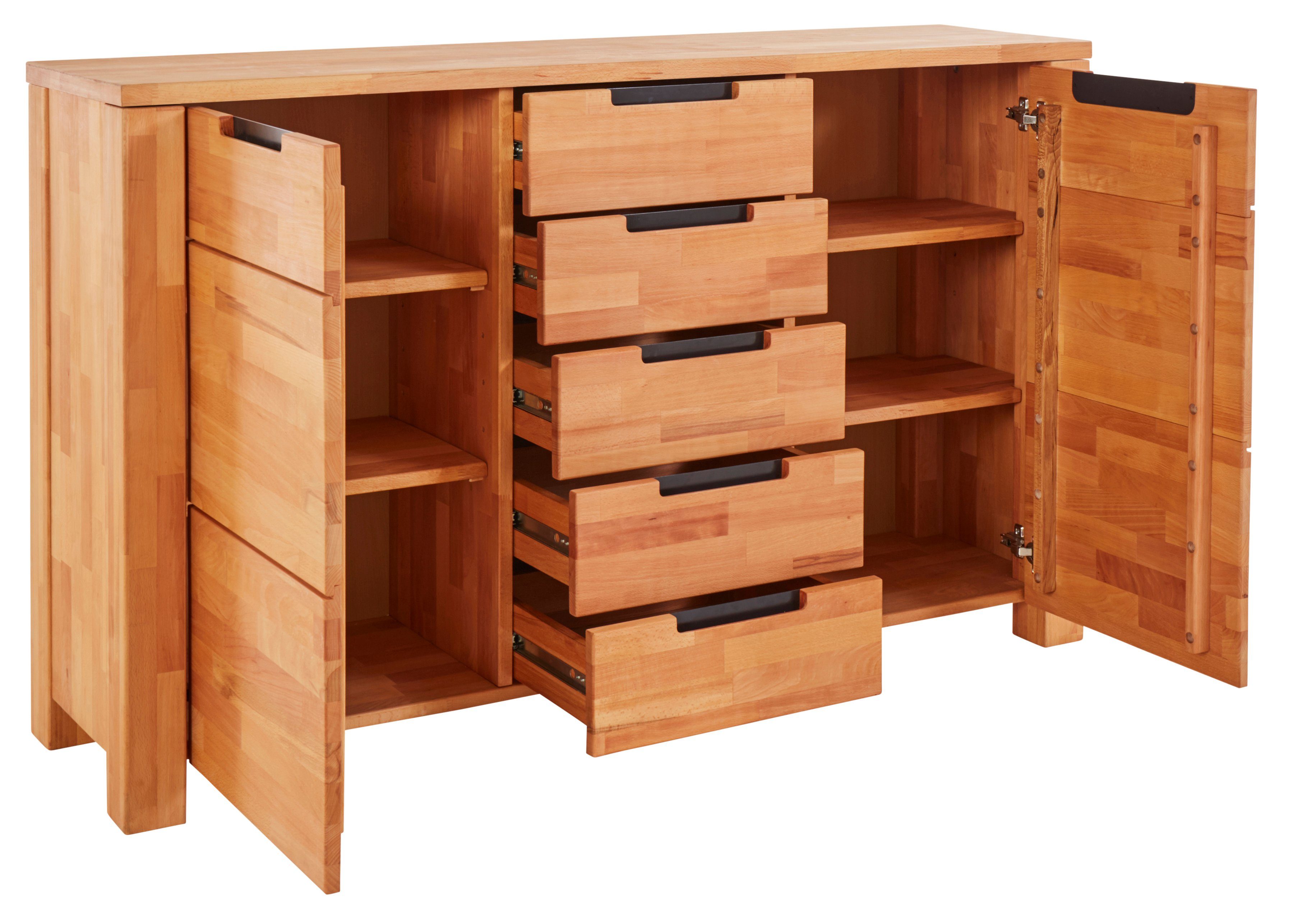 TaBoLe Möbel Kommode Sideboard "Ema", mit zwei Türen und fünf Schubladen