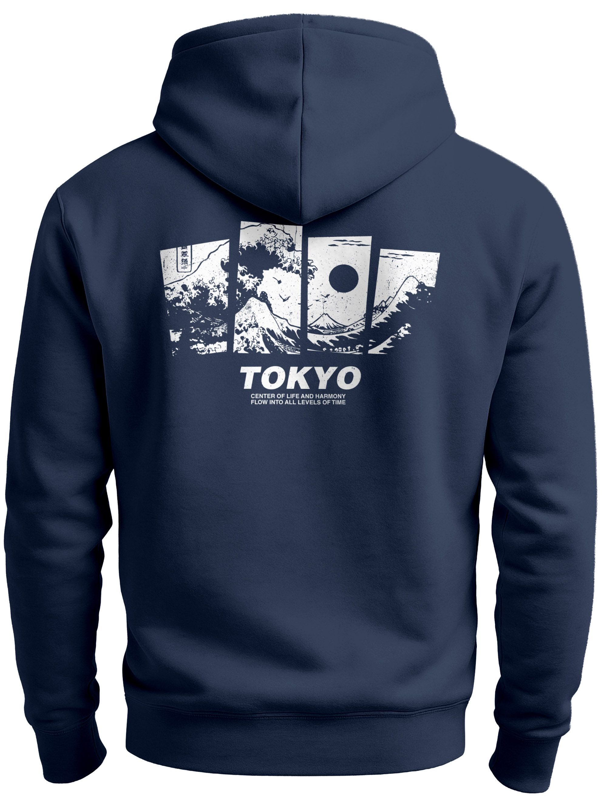Hoodie Hoodie Backprint Herren Japan Tokyo Große Welle Kanagawa Japanische