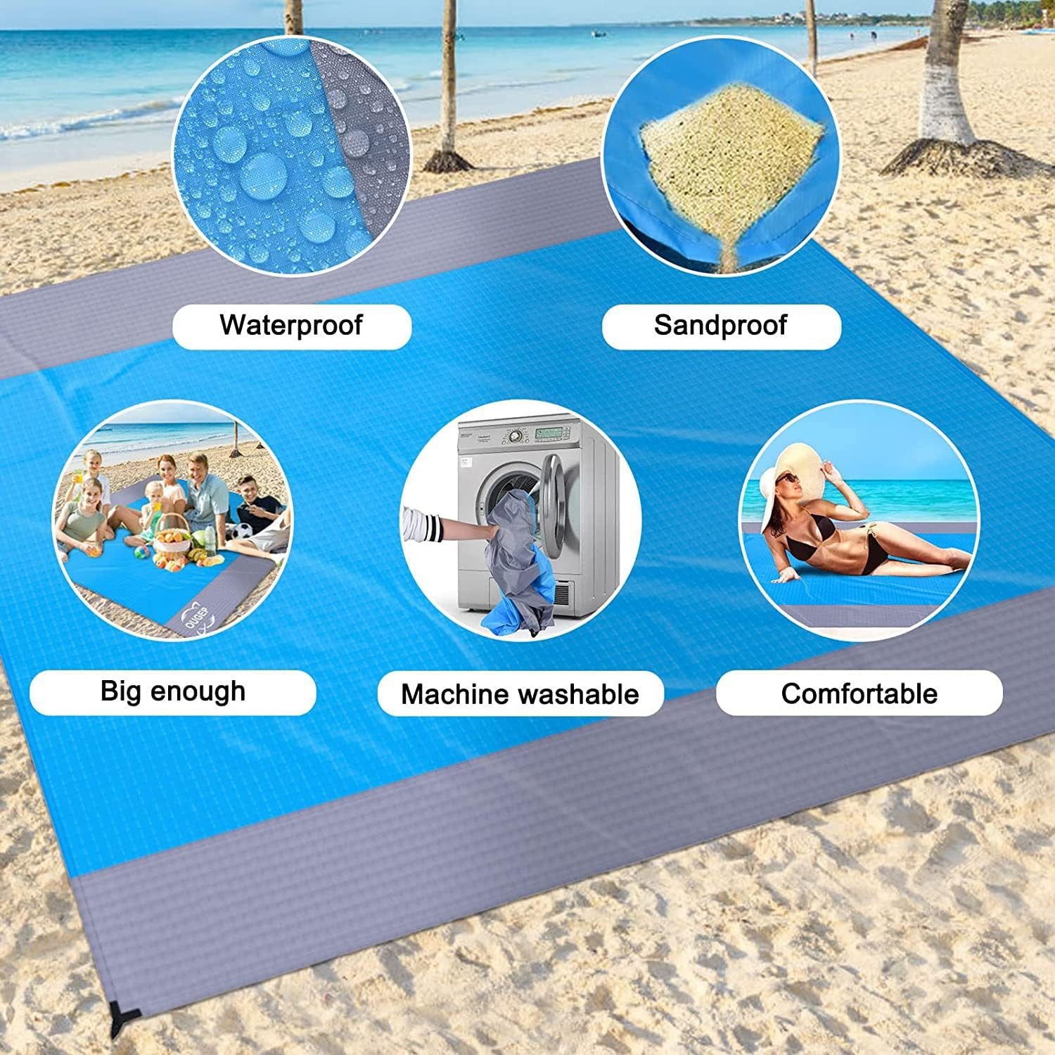 Picknickdecke Stranddecke Sandfrei Picknickdecke 230x200cm Wasserdicht Strandmatte, FELIXLEO