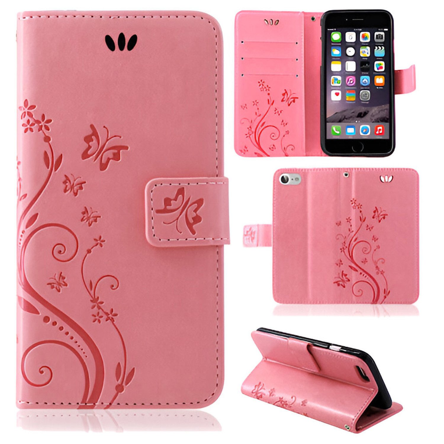 betterfon Handyhülle Handytasche für Apple iPhone Klapphülle Klapphülle, Bookstyle-Hülle: Magnetverschluss 3 Kartenfächer & Standfunktion