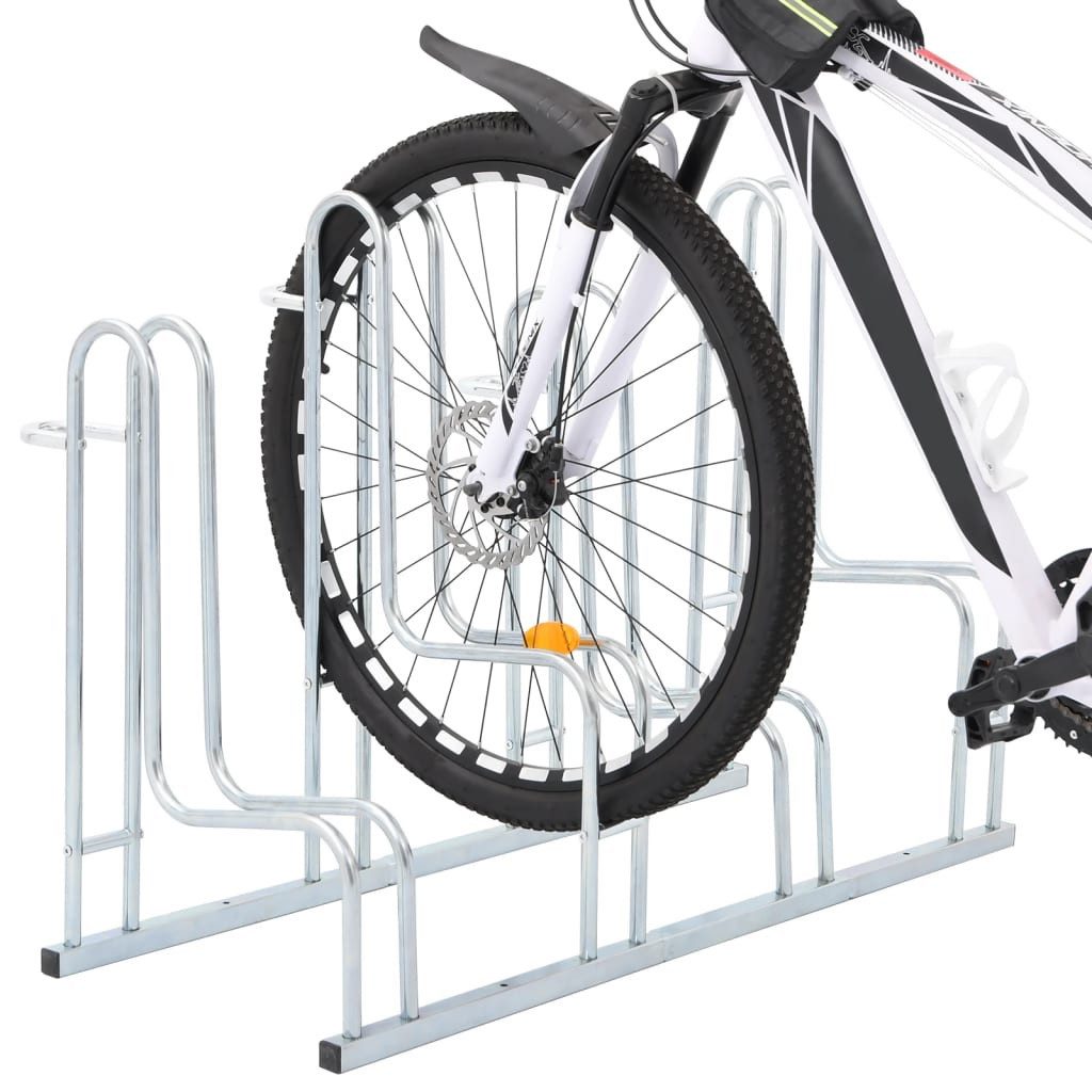 vidaXL Fahrradständer NA Fahrradständer für 4 Fahrräder Freistehend Verzinkter Stahl