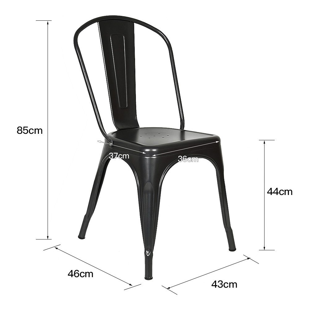 JEOBEST Barhocker Esszimmerstühle aus Metall, Bistrostuhl, Industry-Design, 4 Stück im Set, Stapelbar