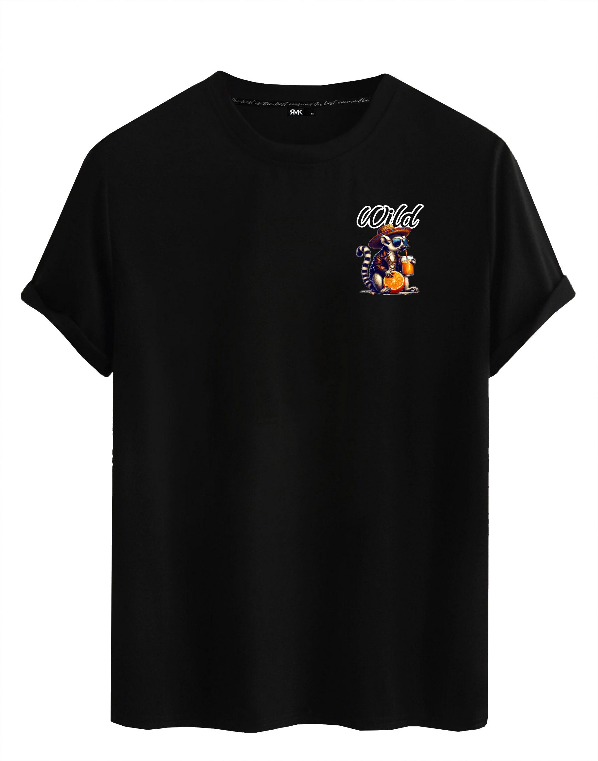 RMK T-Shirt Herren Print-Shirt T-Shirt Basic Vintage Wild Orange aus Baumwo günstig online kaufen