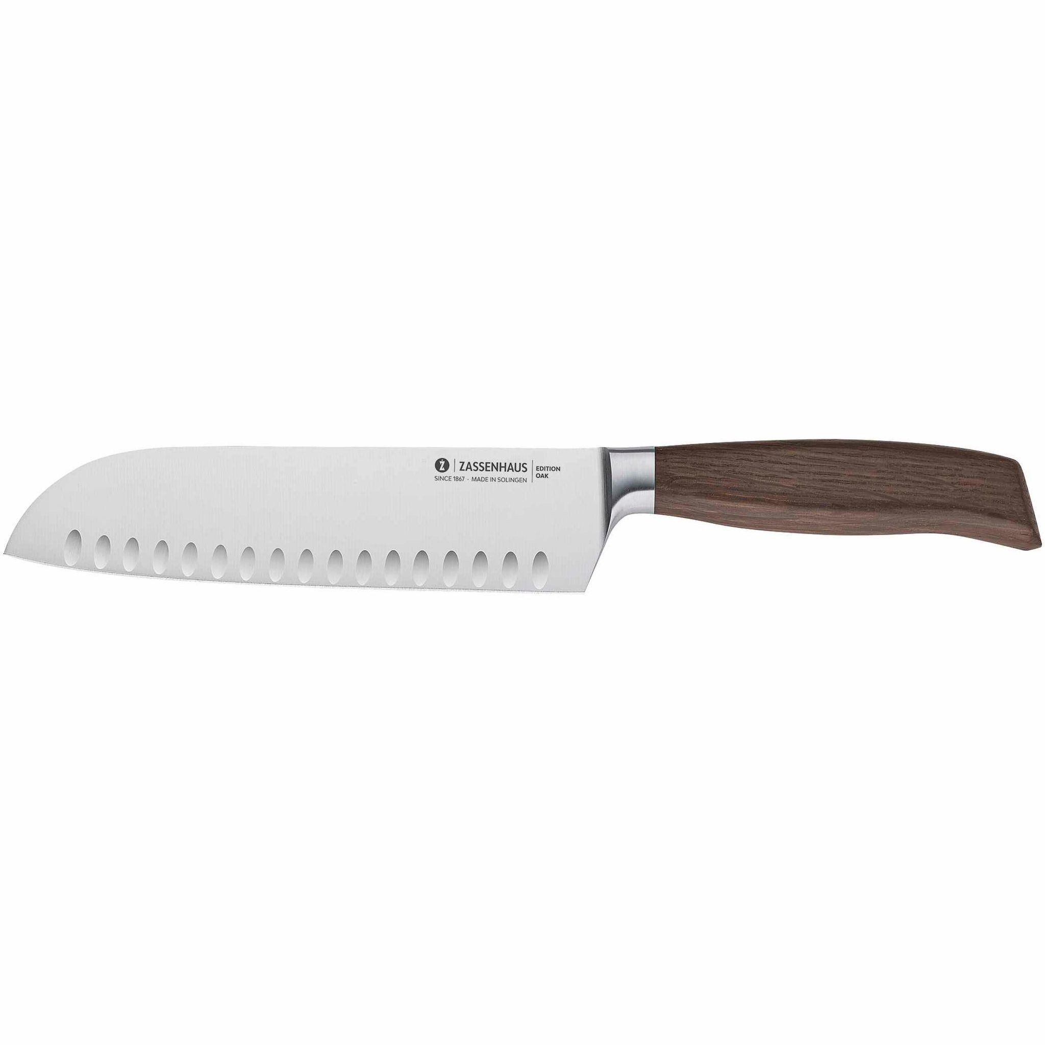 ZASSENHAUS Santokumesser Edition Oak Santoku mit Kullenschliff 20 cm