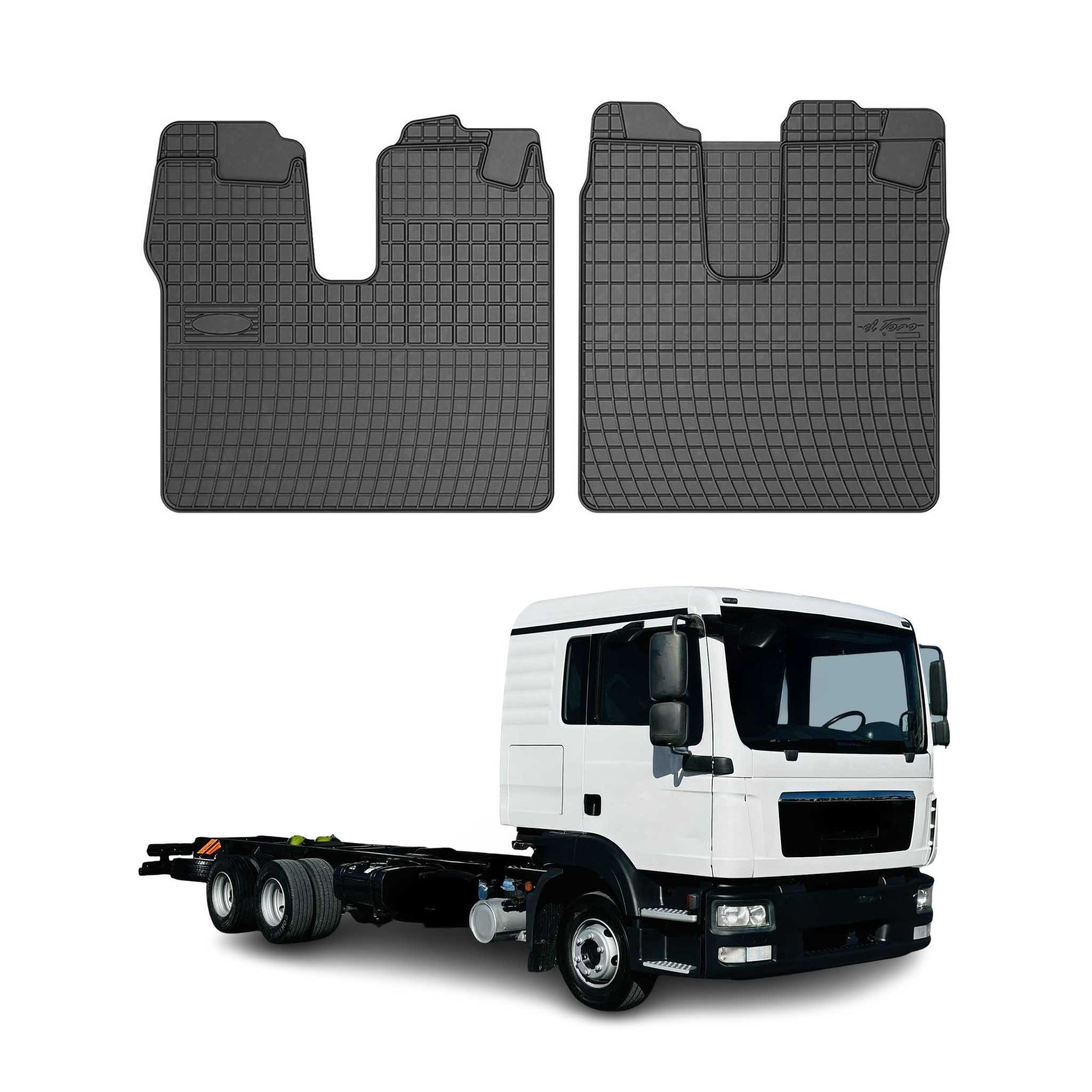 OMAC Auto-Fußmatten für MAN TGL TGM Schlafkabine TGS Schlafkabine 2005-2019 (2 St), für MAN TGL TGM Schlafkabine TGS Schlafkabine 2005-2019 MAN TGL TGM Schlafkabine TGS Schlafkabine 2005-2019, Antirutsch,Wasserfest,Einfache Installation