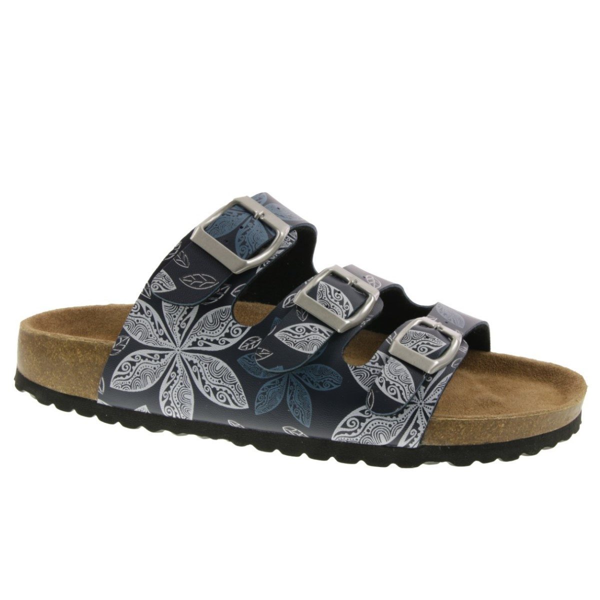 SUPERSOFT Supersoft Damen Pantolette Sandale Blumen Sandale