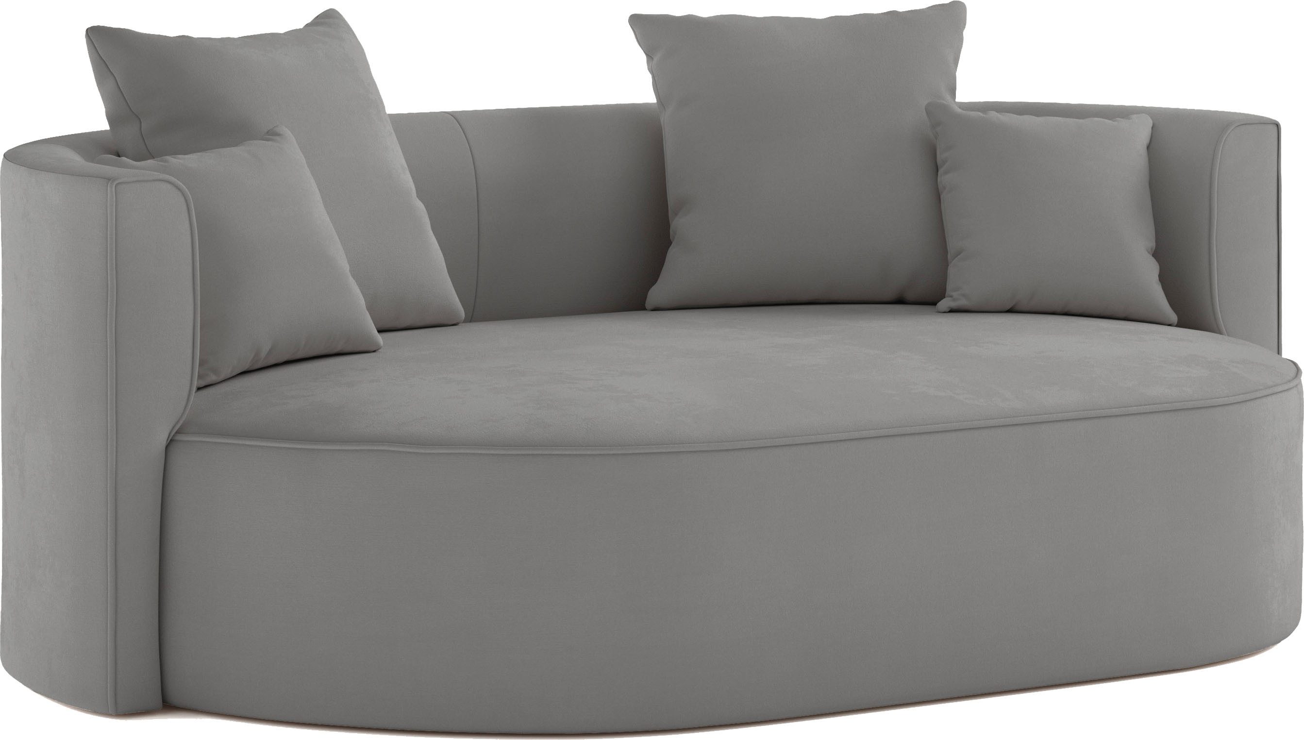 LeGer Home by Lena Gercke 2,5-Sitzer ISALIE, rundes Loungesofa, mit Kissen, perfekt gepolstert, moderne Stoffe, mit 4 Zierkissen, extra große Sitzfläche