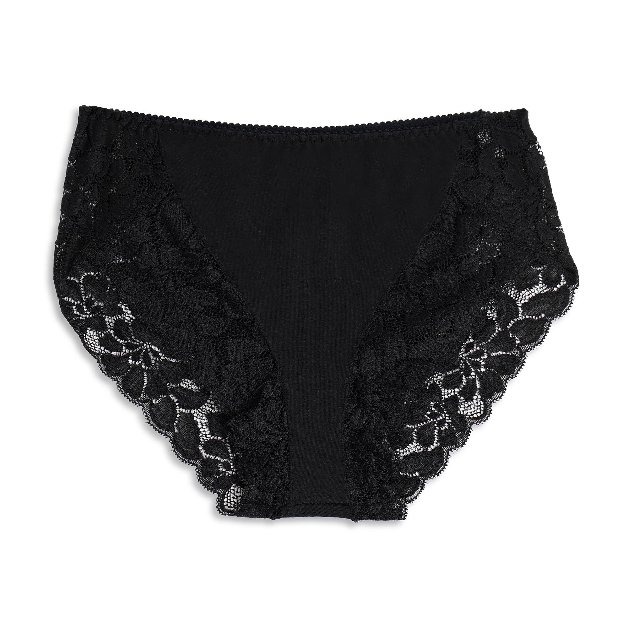 Cotonella Midislip COTONELLA adc89 2 STÜCK Midi Slip mit Spitze MY PIZZO 40-46 schwarz