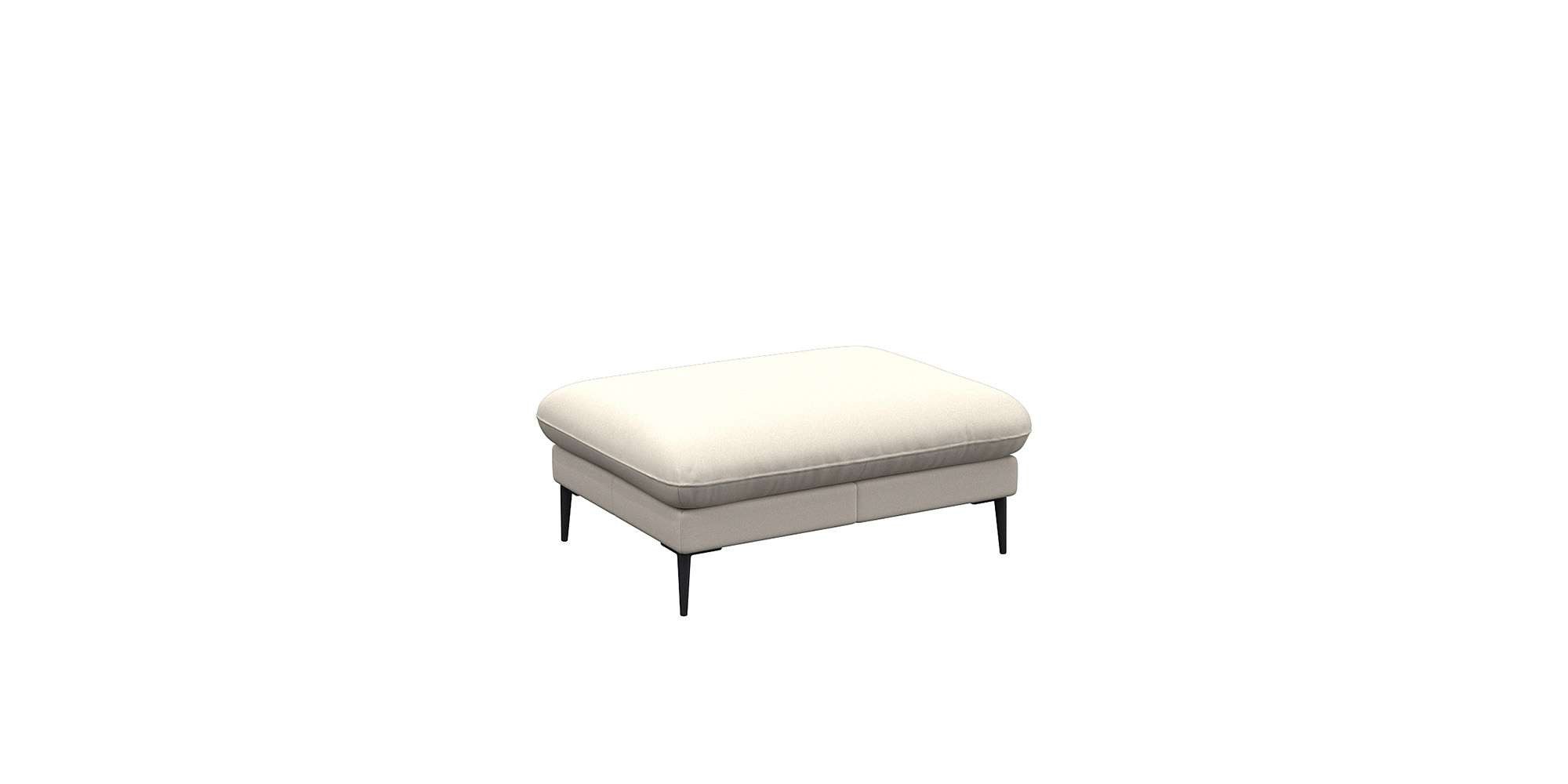 FLEXLUX Pouf Salino, Fußhocker, Sitzhocker, Polsterhocker, Kaltschaum & Stahl-Wellen, Füsse Schwarz