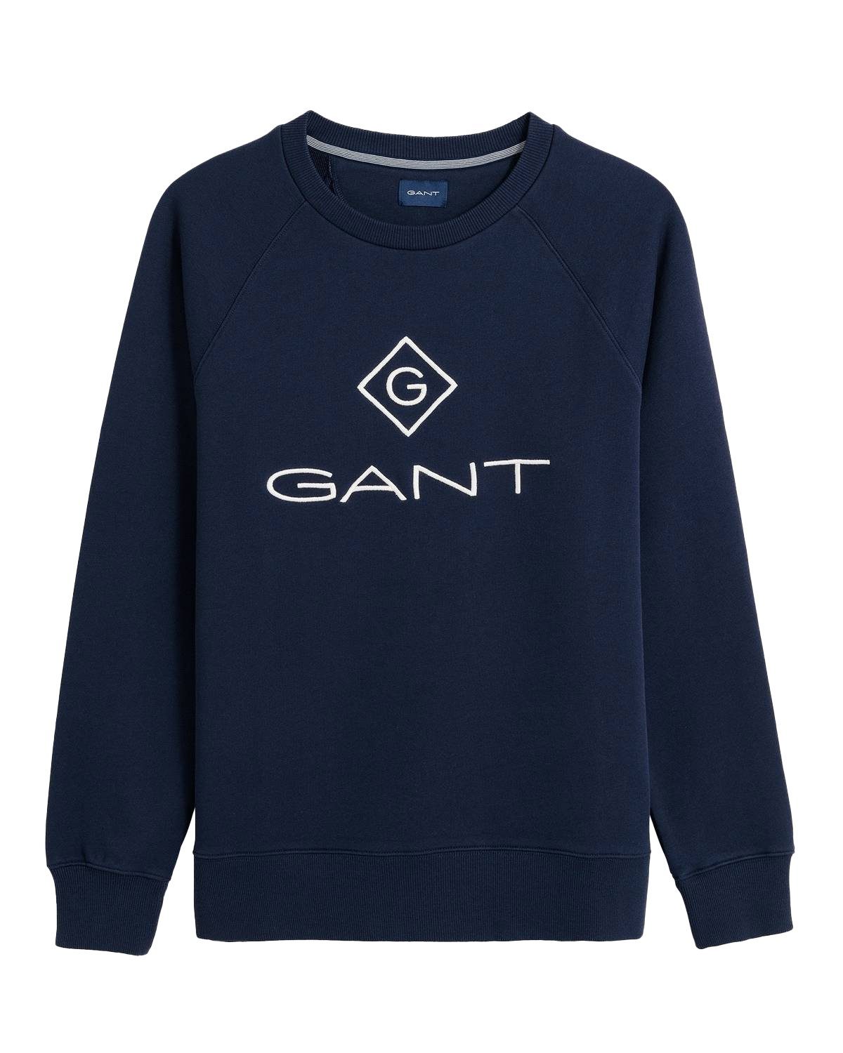 Gant Sweatshirt Herren Sweatshirt - Lock Up C-Neck Sweat, Sweater Blau