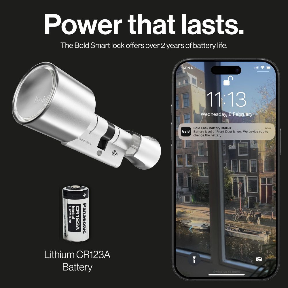 Bold Smart Lock Türschlossantrieb Elite, Größe SX45, schlüssellos, silber